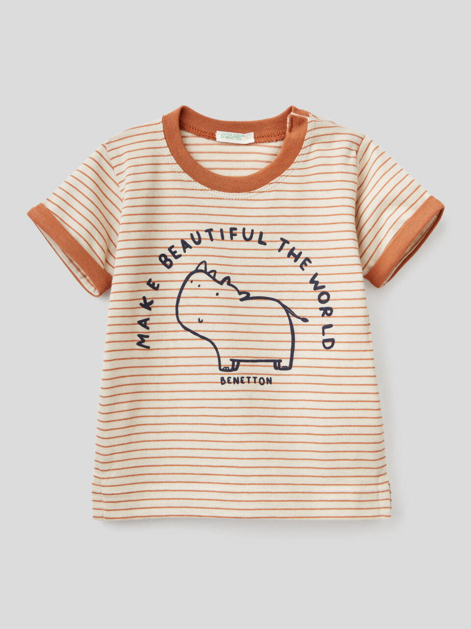 Striped t-shirt in pure organic cotton image number null