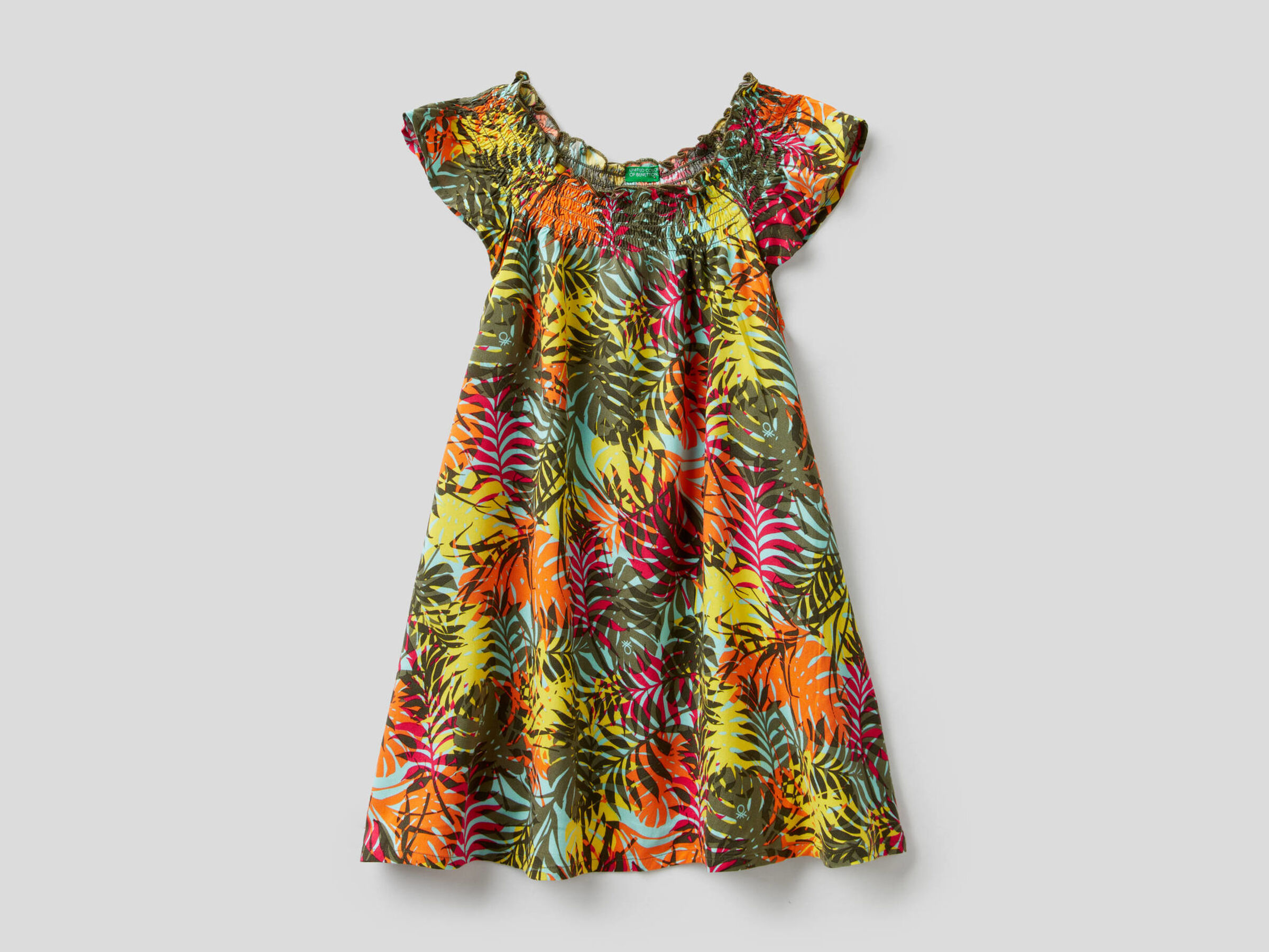 Foliage pattern flared dress image number null