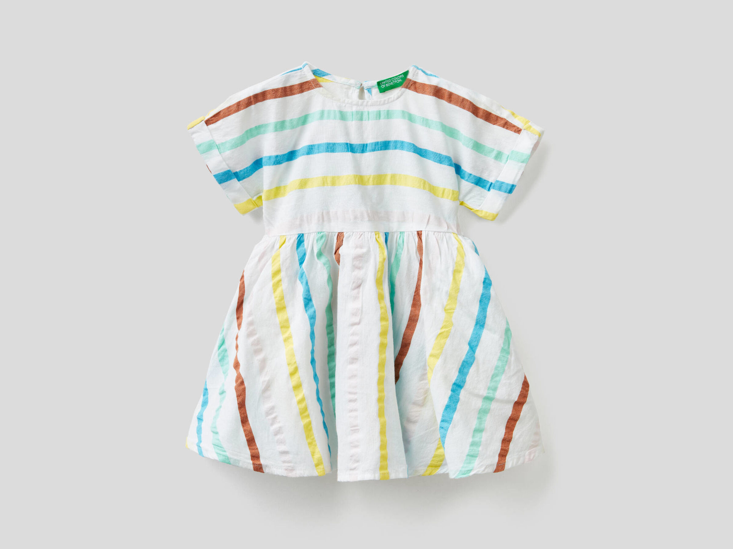 100% cotton dress with striped print image number null