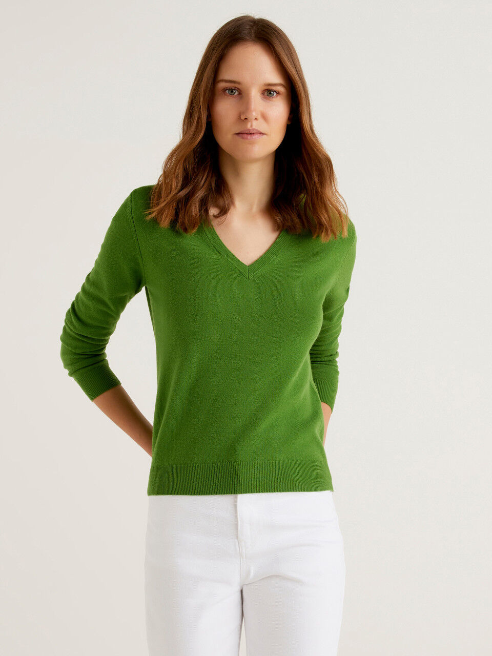 green merino jumper