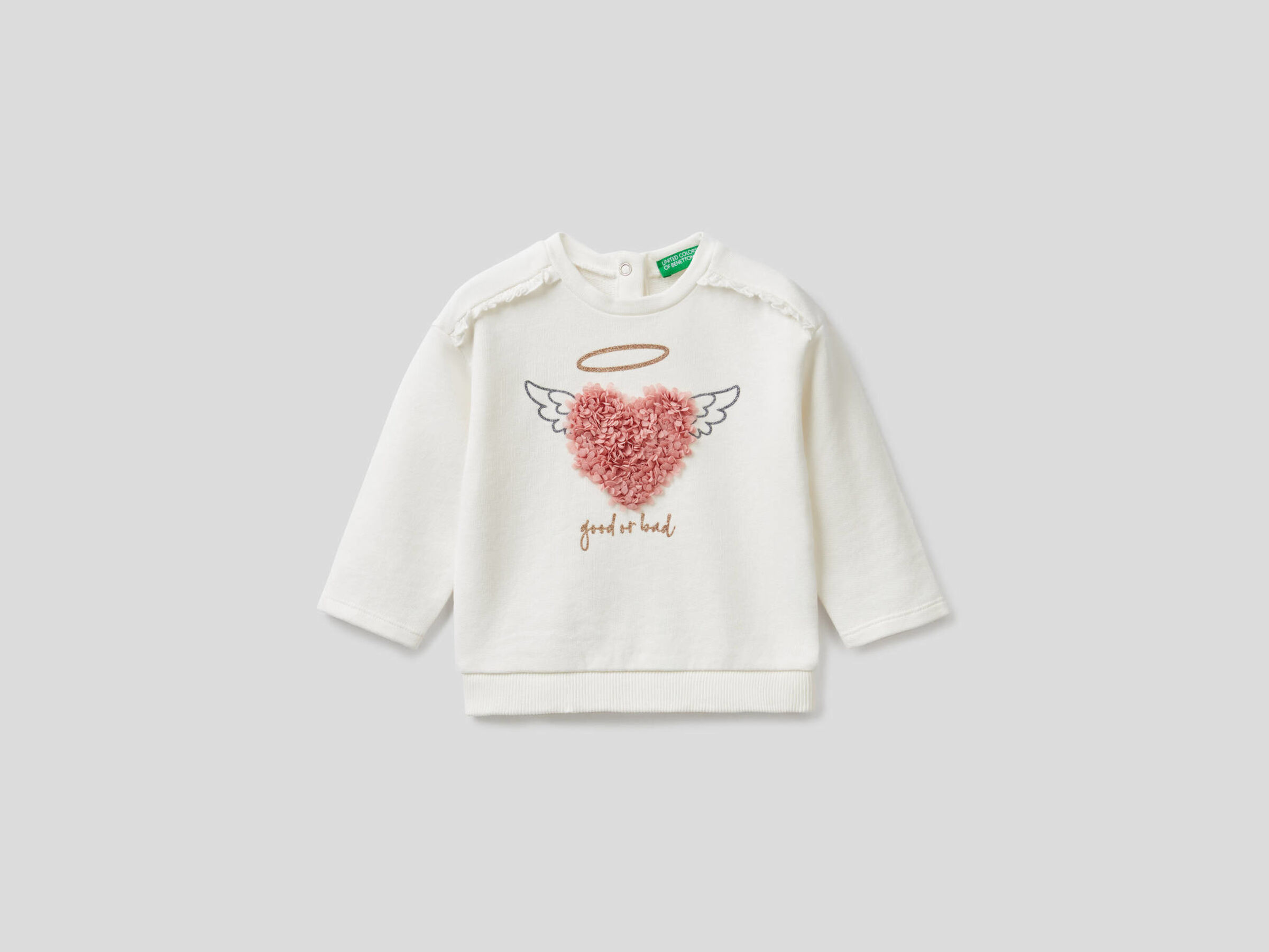Sweatshirt with petal look applique image number null