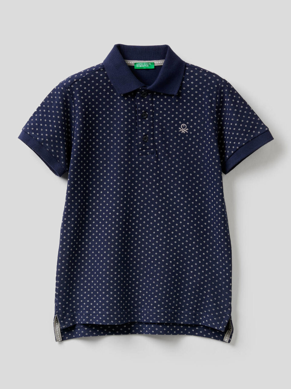 Polo in cotton with micro print image number null