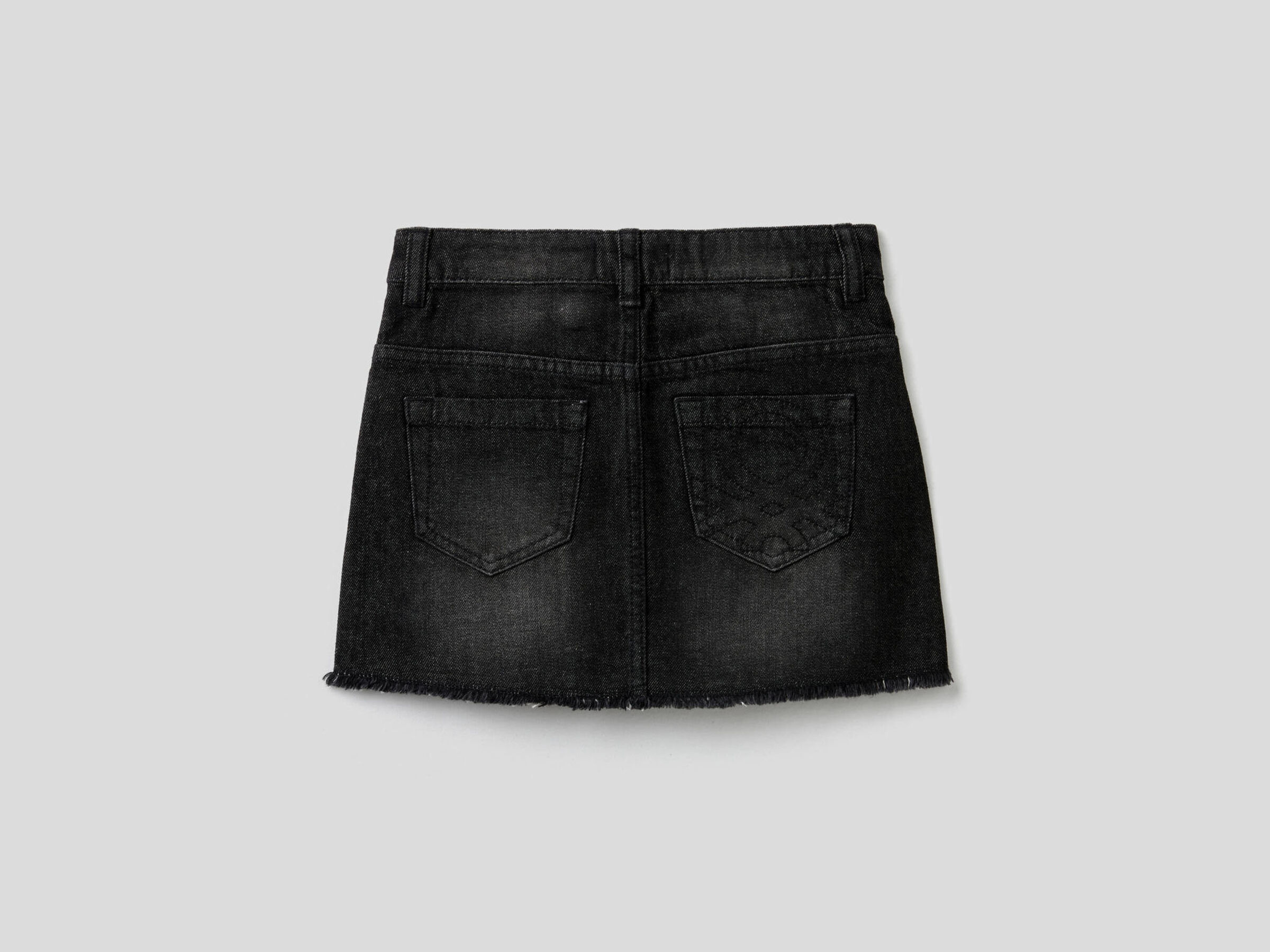 Jean skirt with worn look image number null