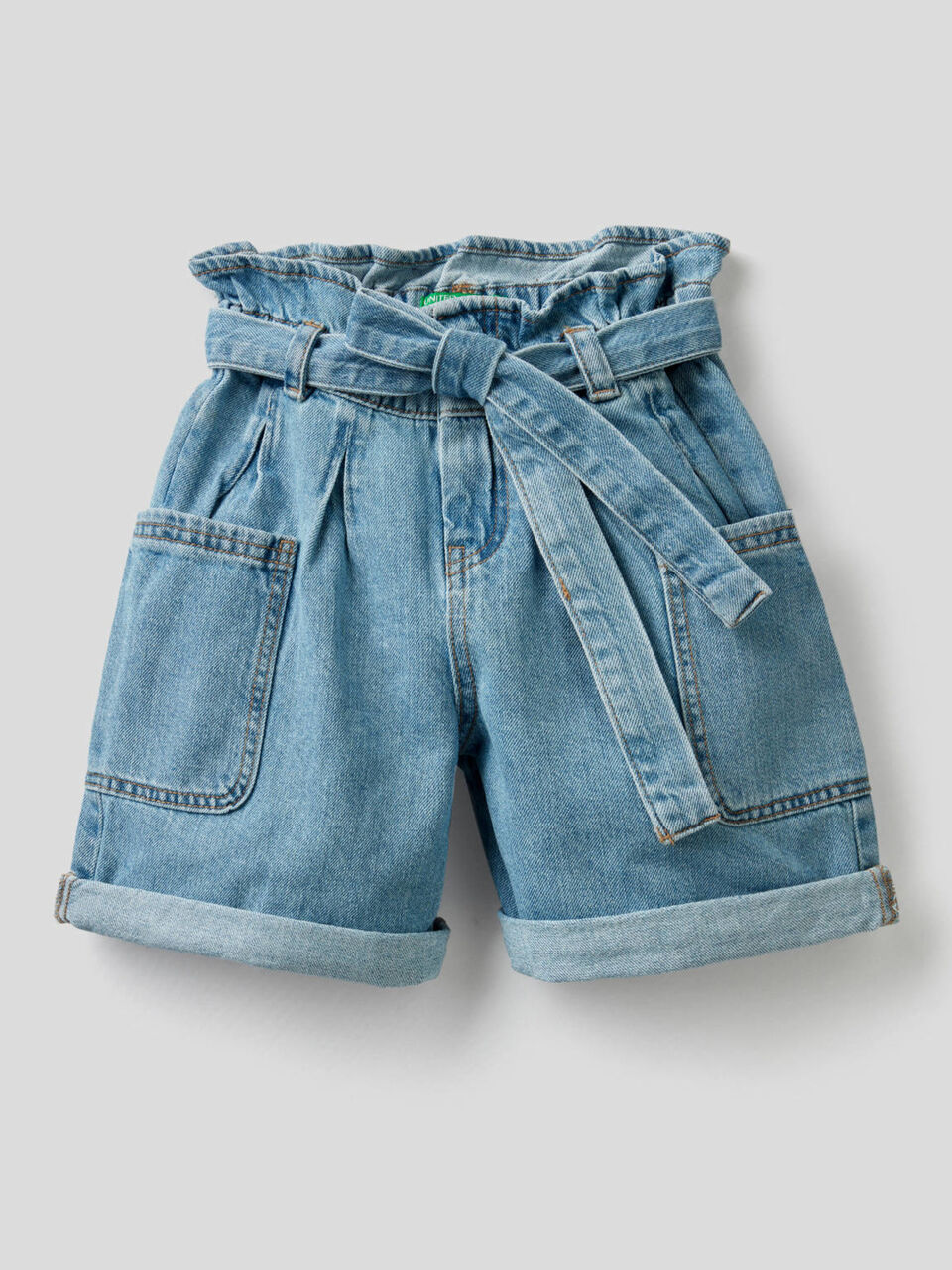 Shorts in pure cotton denim image number null