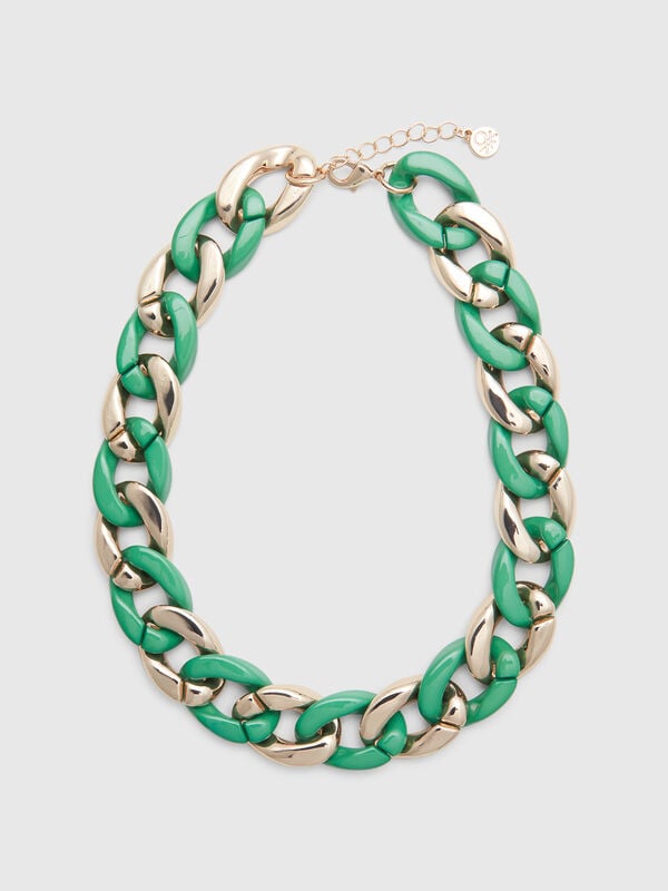 Gold and green necklace Women