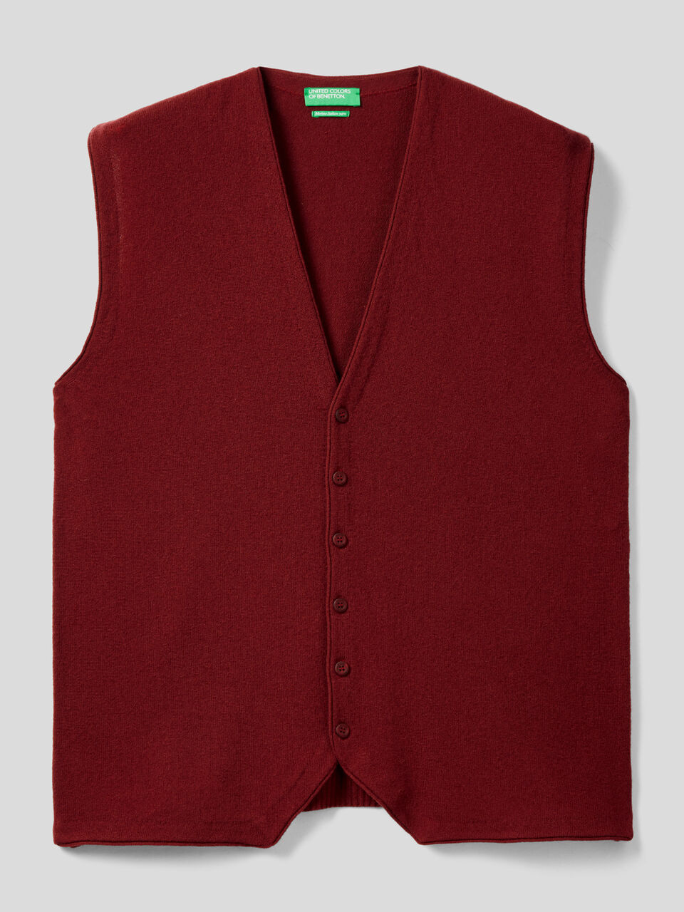 Vest in 100% Merino wool with buttons image number 1