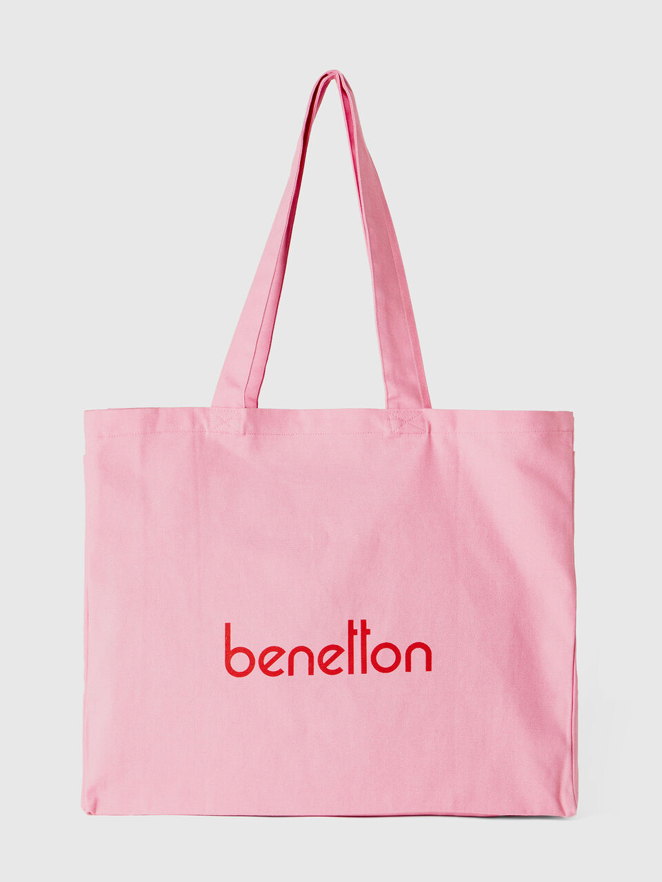 Pink tote bag in pure cotton image number 1