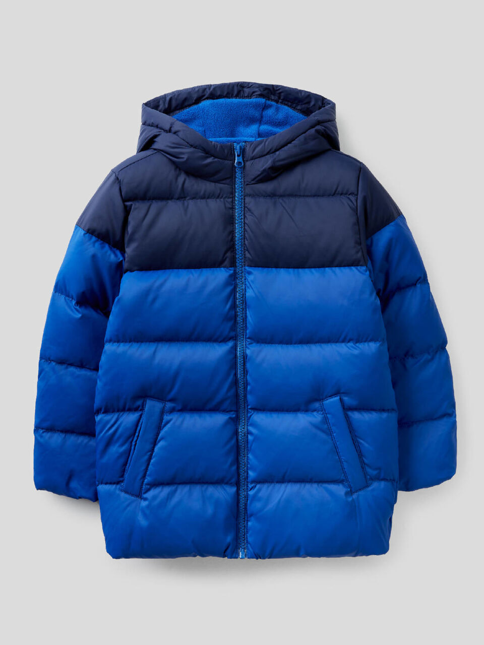 Two-tone puffer jacket with hood image number 1