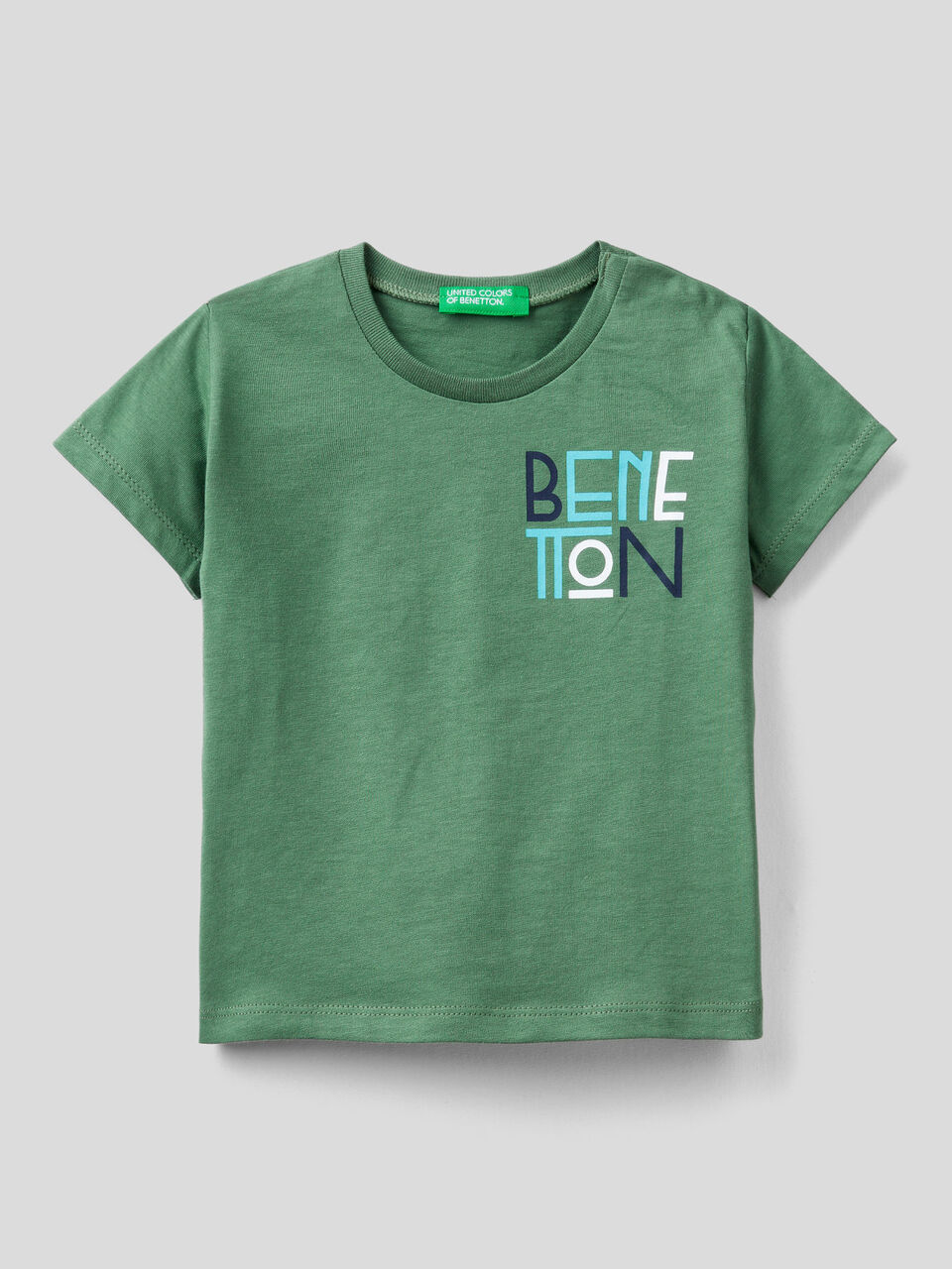T-shirt with logo print in organic cotton image number 1