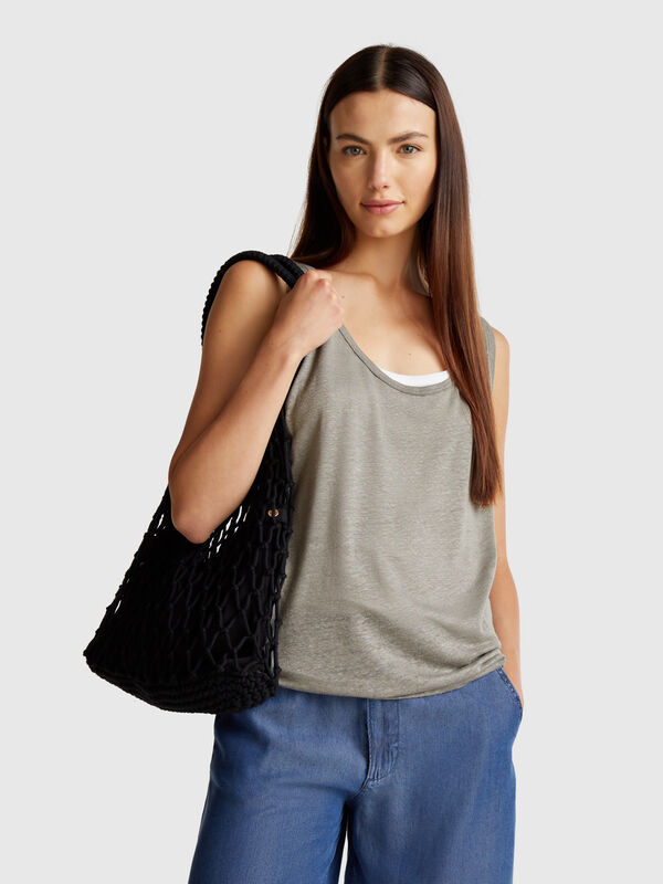 Tank top in pure linen Women