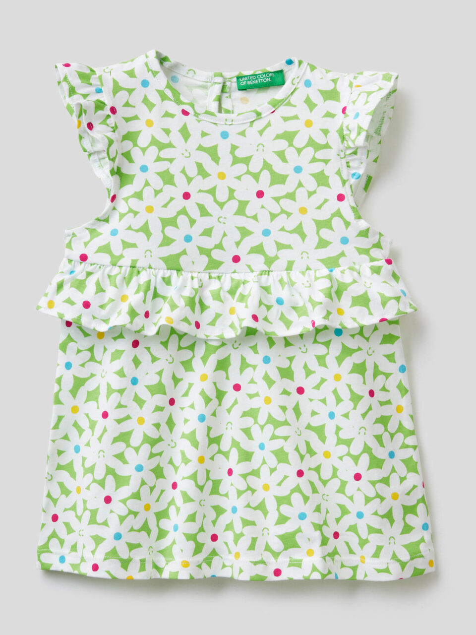 Dress in 100% cotton with frill image number null