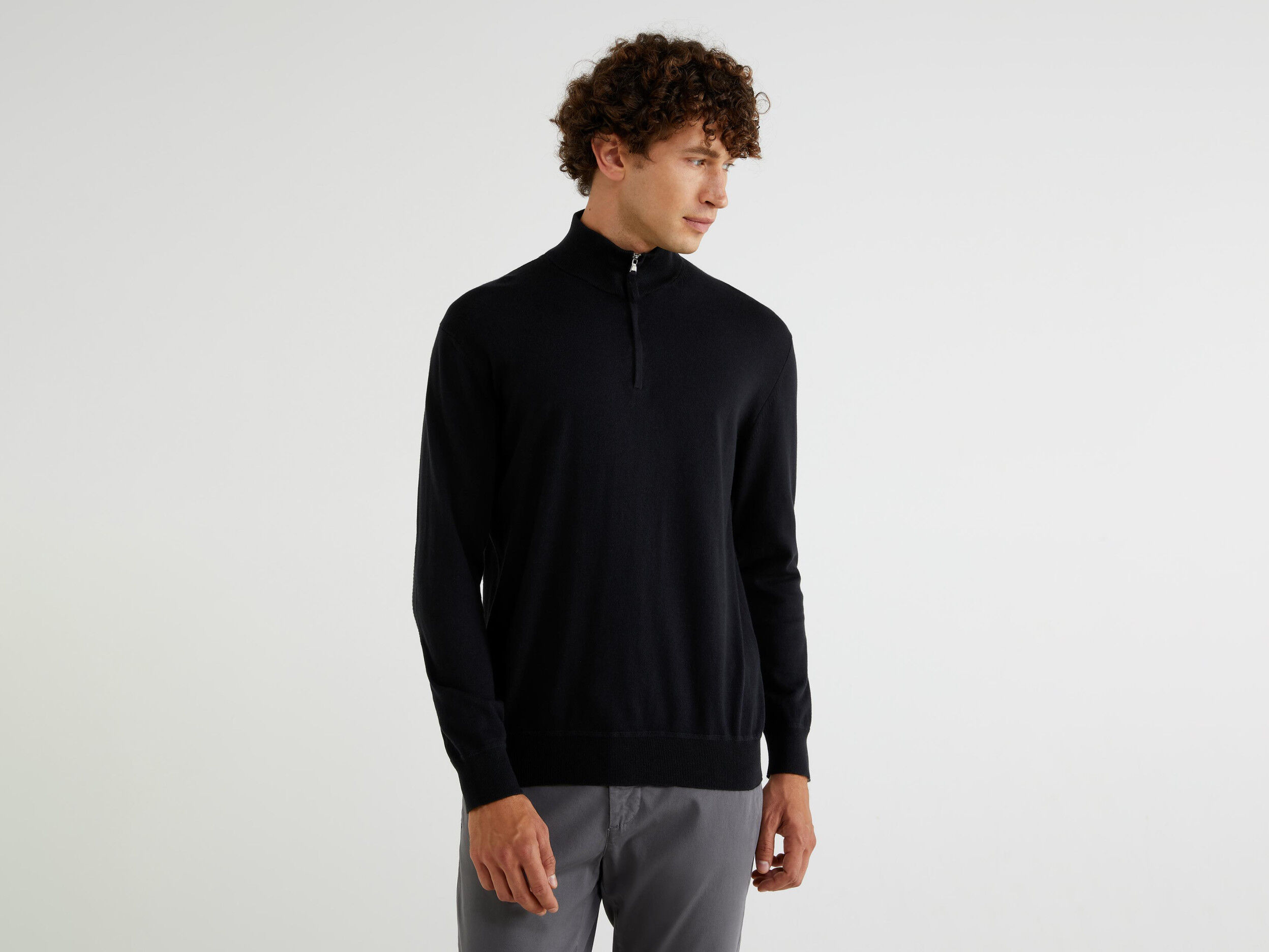 turtle neck jumper with zip