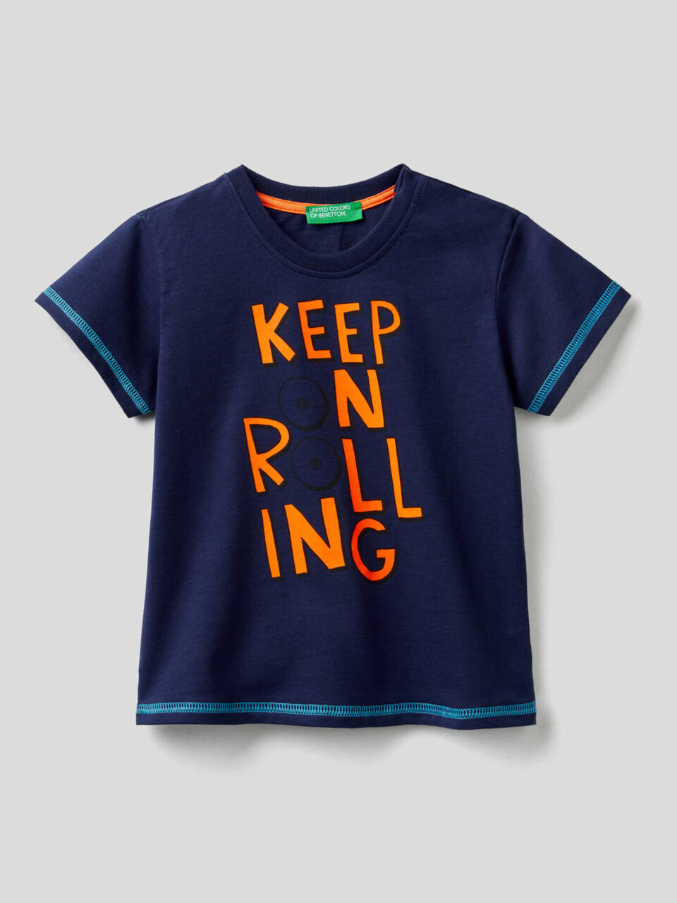 Cotton t-shirt with skateboard print image number null