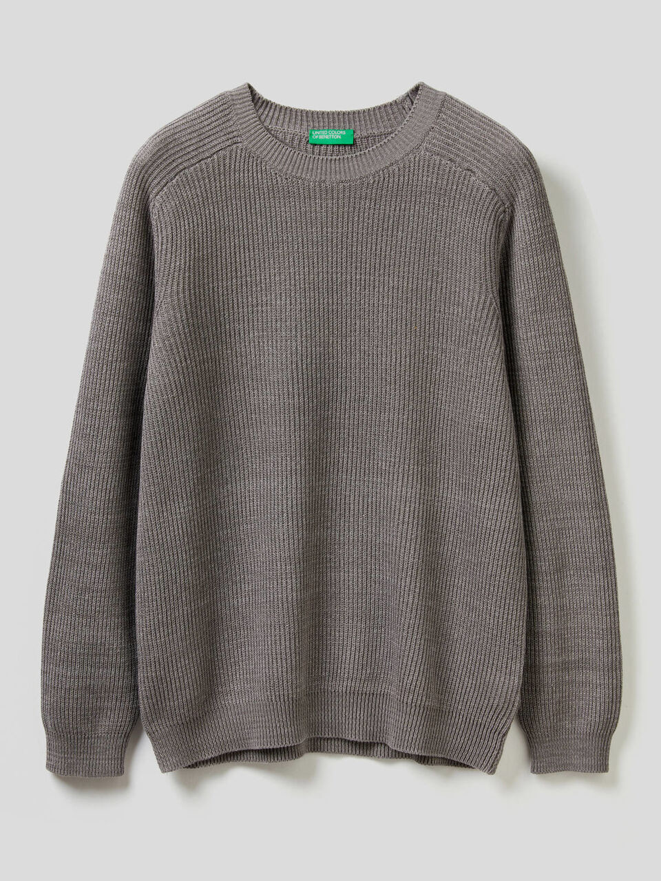 Crew neck sweater in pure cotton image number null