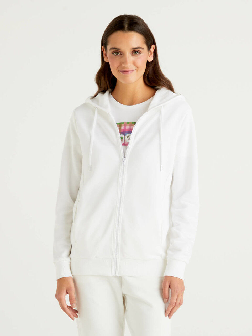 white women's sweatshirt jacket