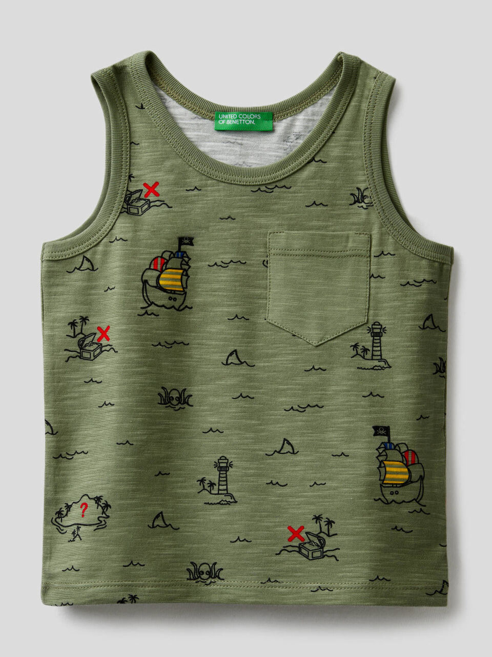 Tank top with treasure island print image number 1