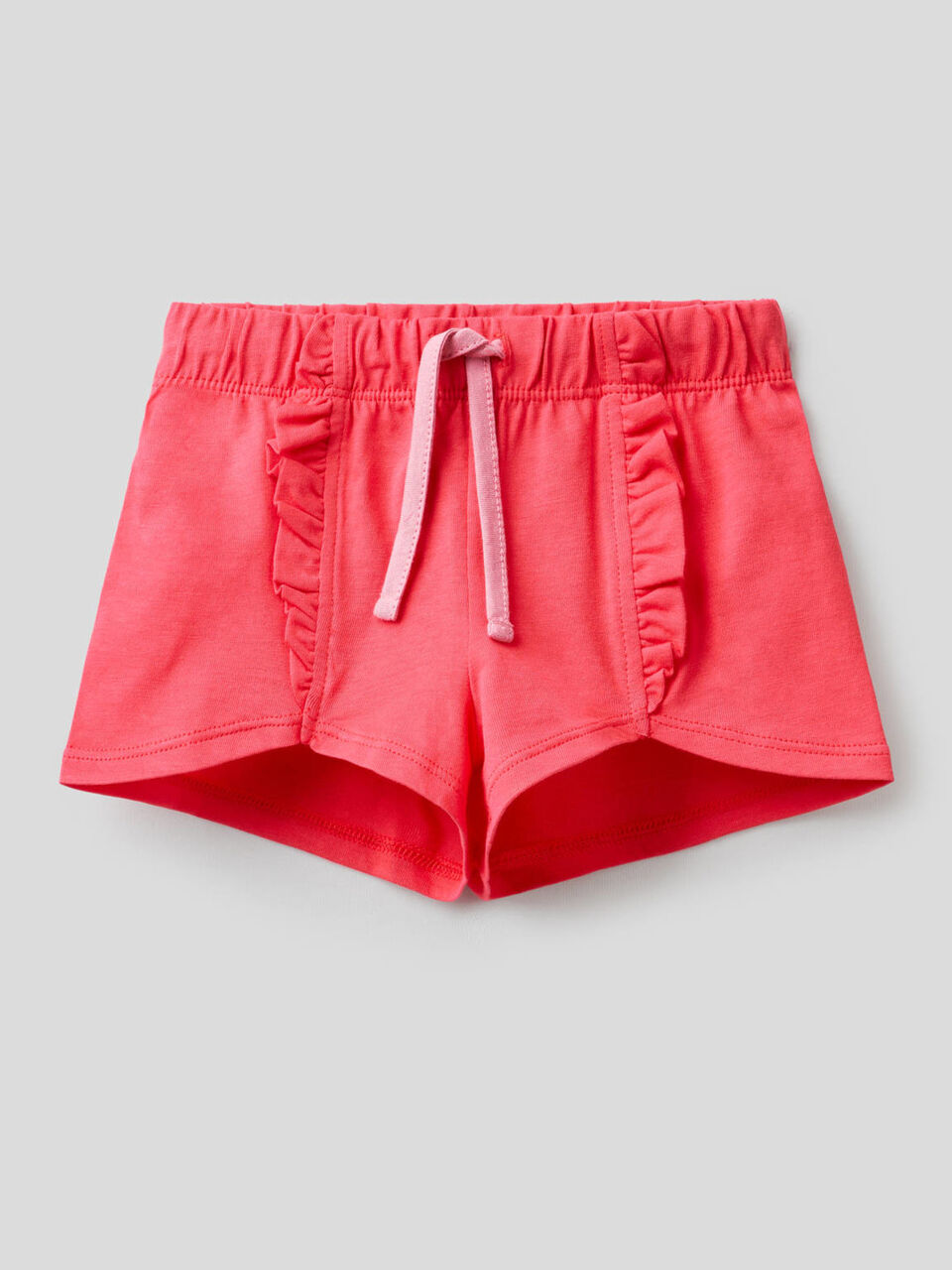 100% cotton shorts with rouches image number 1