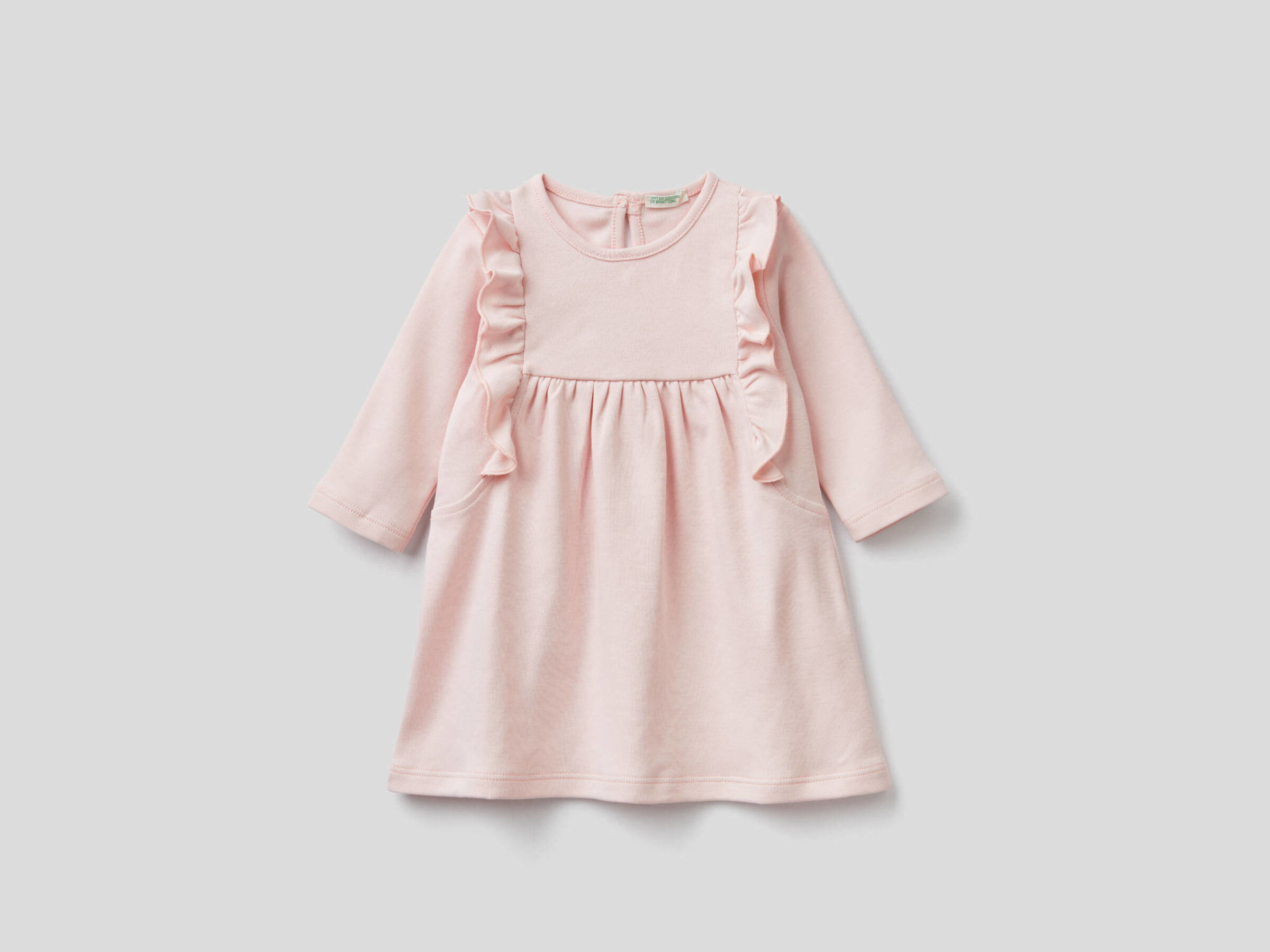 Organic cotton dress with rouches image number null