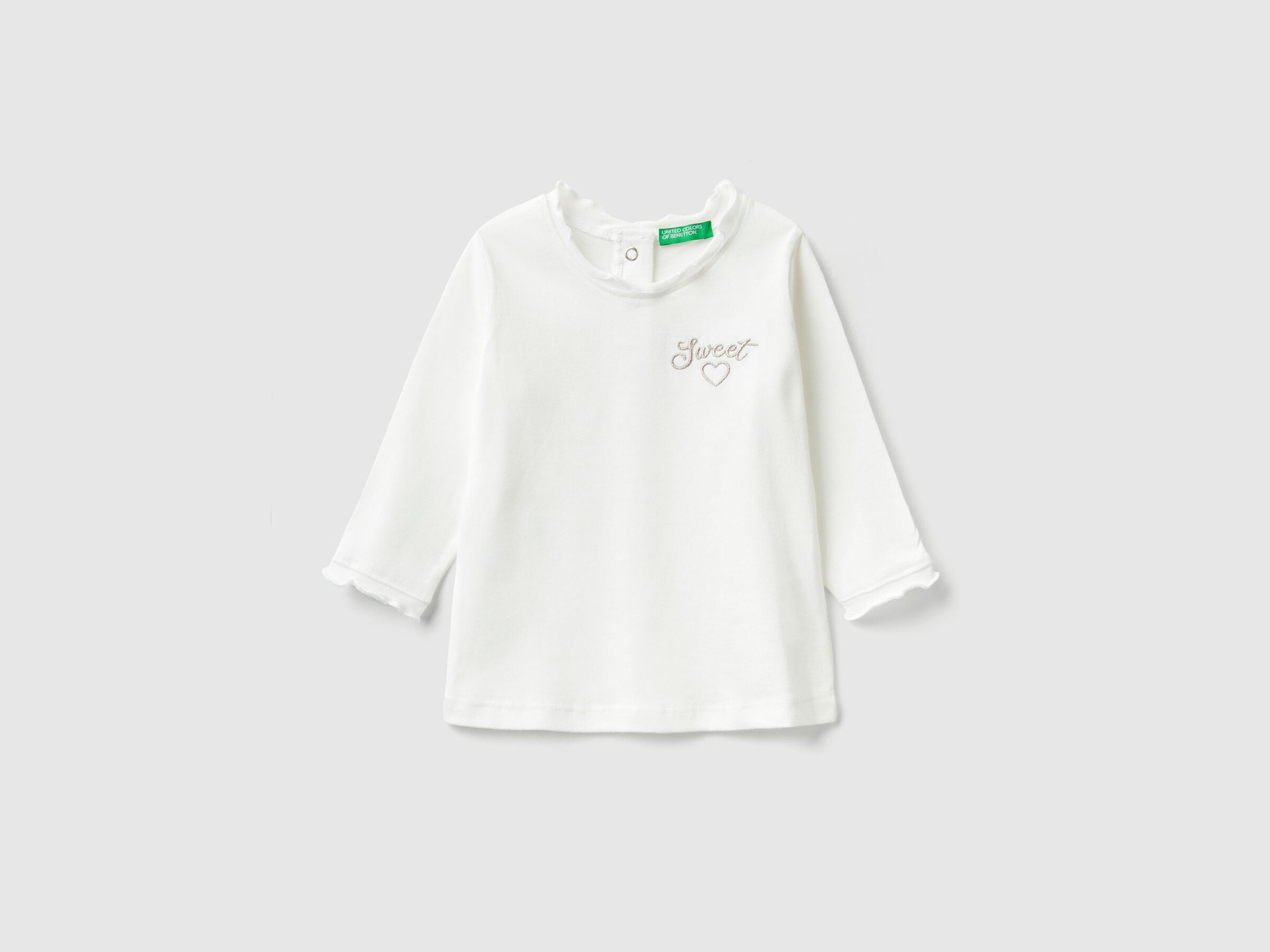 T-shirt with rouches and embroidery image number null