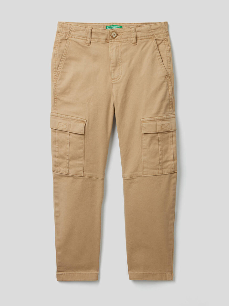 Stretch cotton cargo trousers image number null