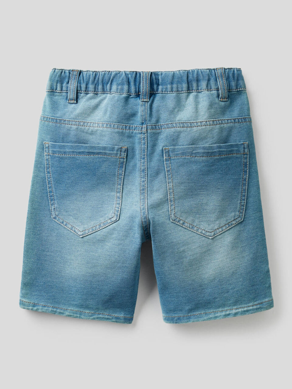 Fleece denim-look bermudas image number null