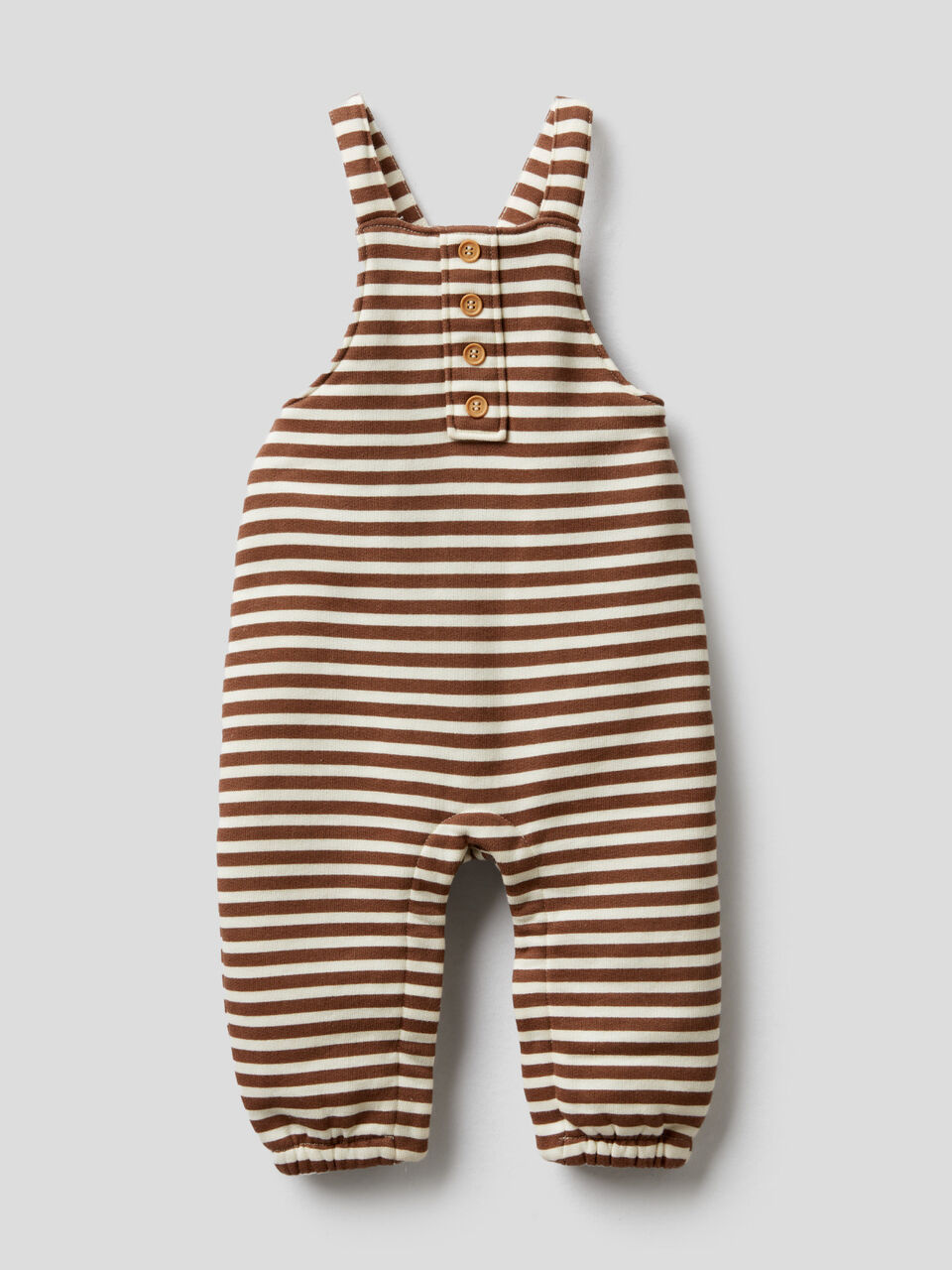 Striped sweat fabric dungarees image number 1
