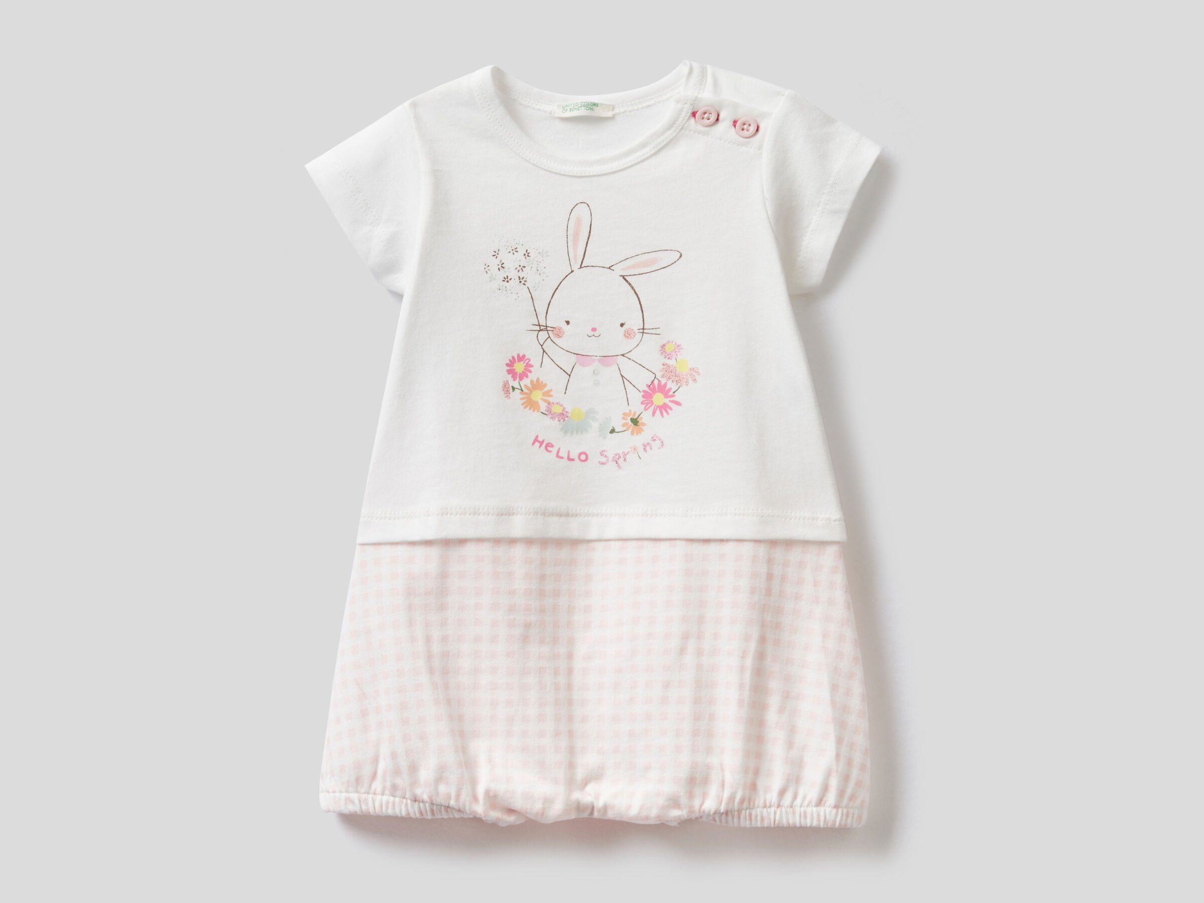 Color block onesie in organic cotton image number null