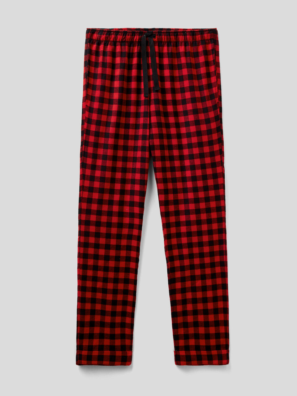 Check cotton flannel trousers image number 1