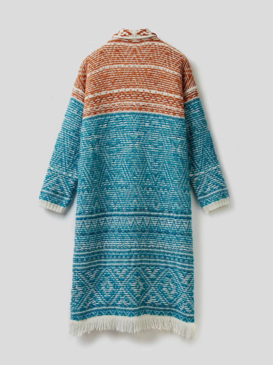 Maxi reversible jacquard cardigan image number 2