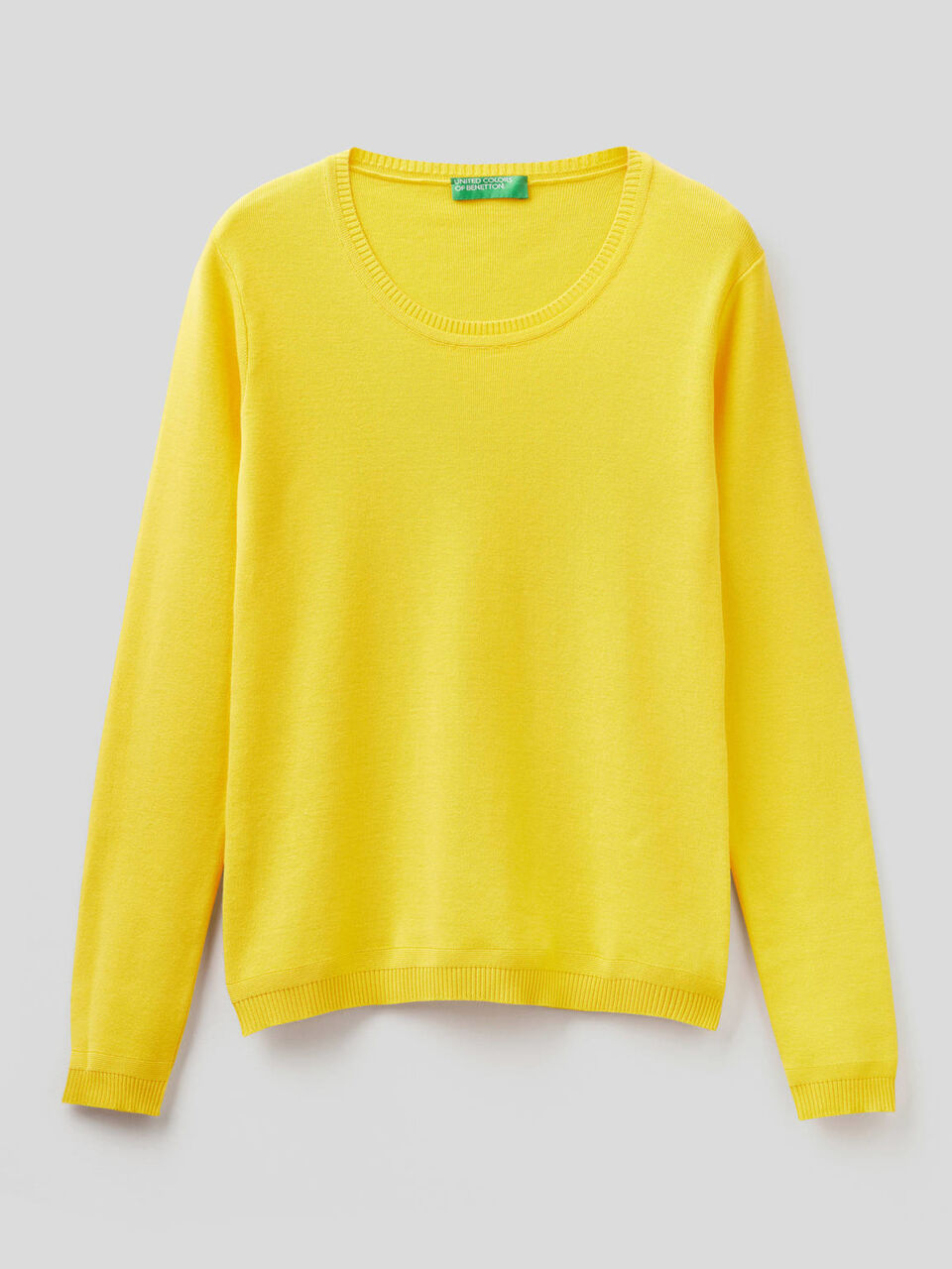 Crew neck sweater in pure cotton image number null
