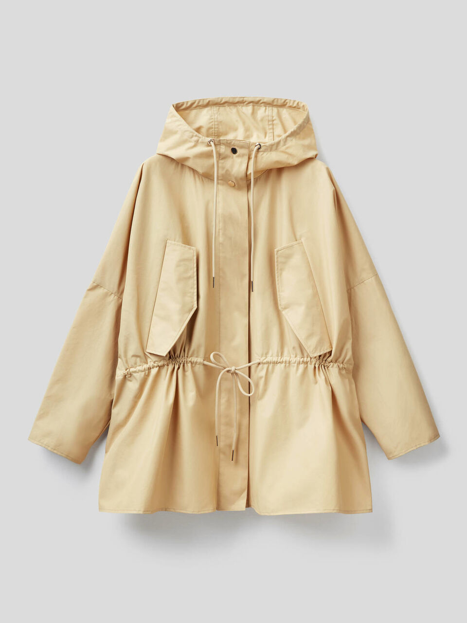 Jacket with hood and drawstring image number null