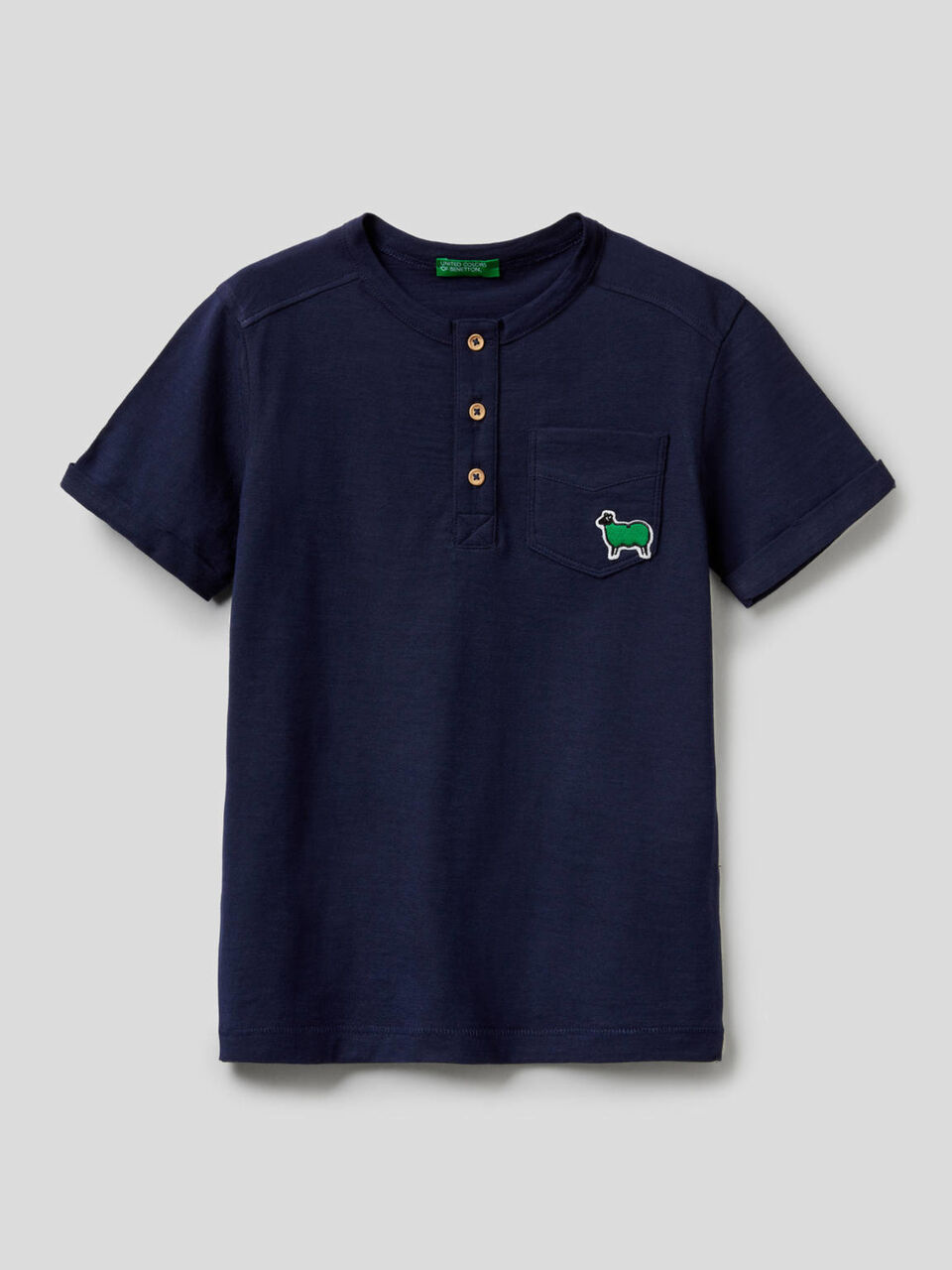 Henley t-shirt in pure cotton image number null
