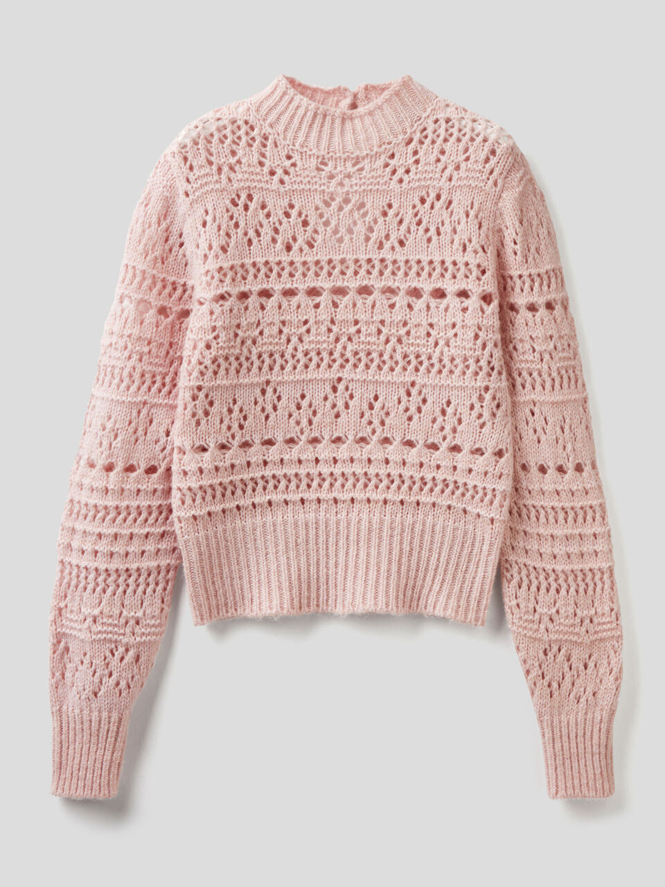 Sweater with perforated knit image number 1