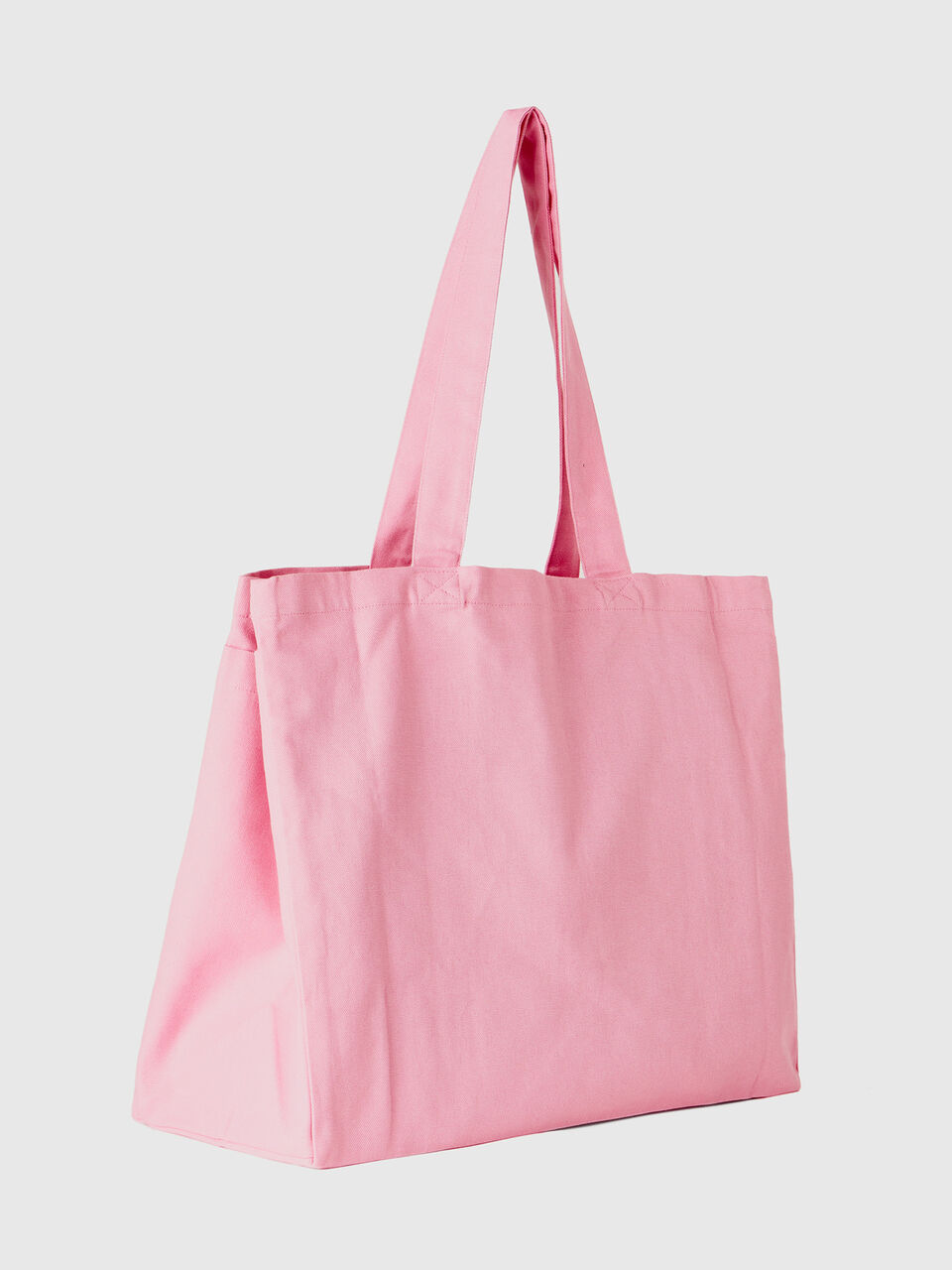 Pink tote bag in pure cotton image number 2