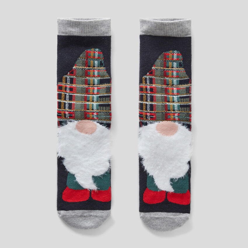 Non-slip socks with gnome graphic