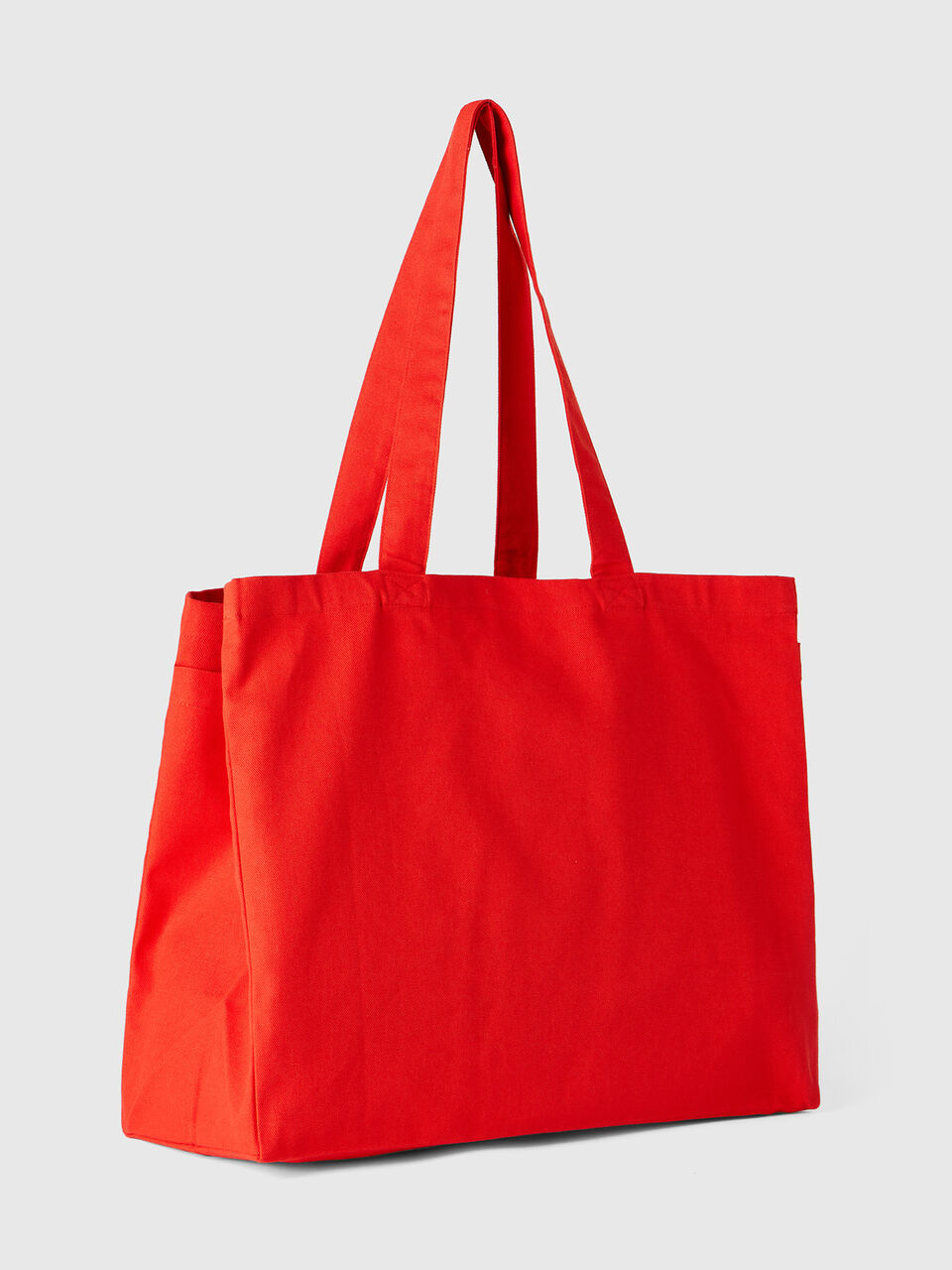 Red tote bag in pure xotton image number 2