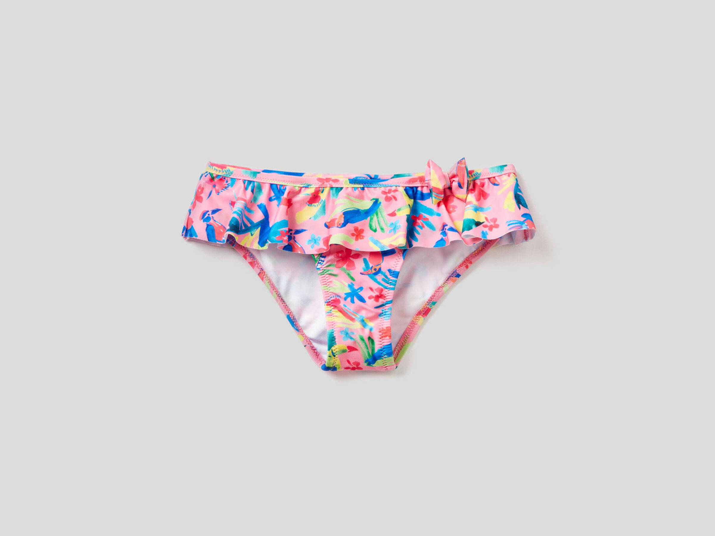 Patterned swim bottoms with frill image number null