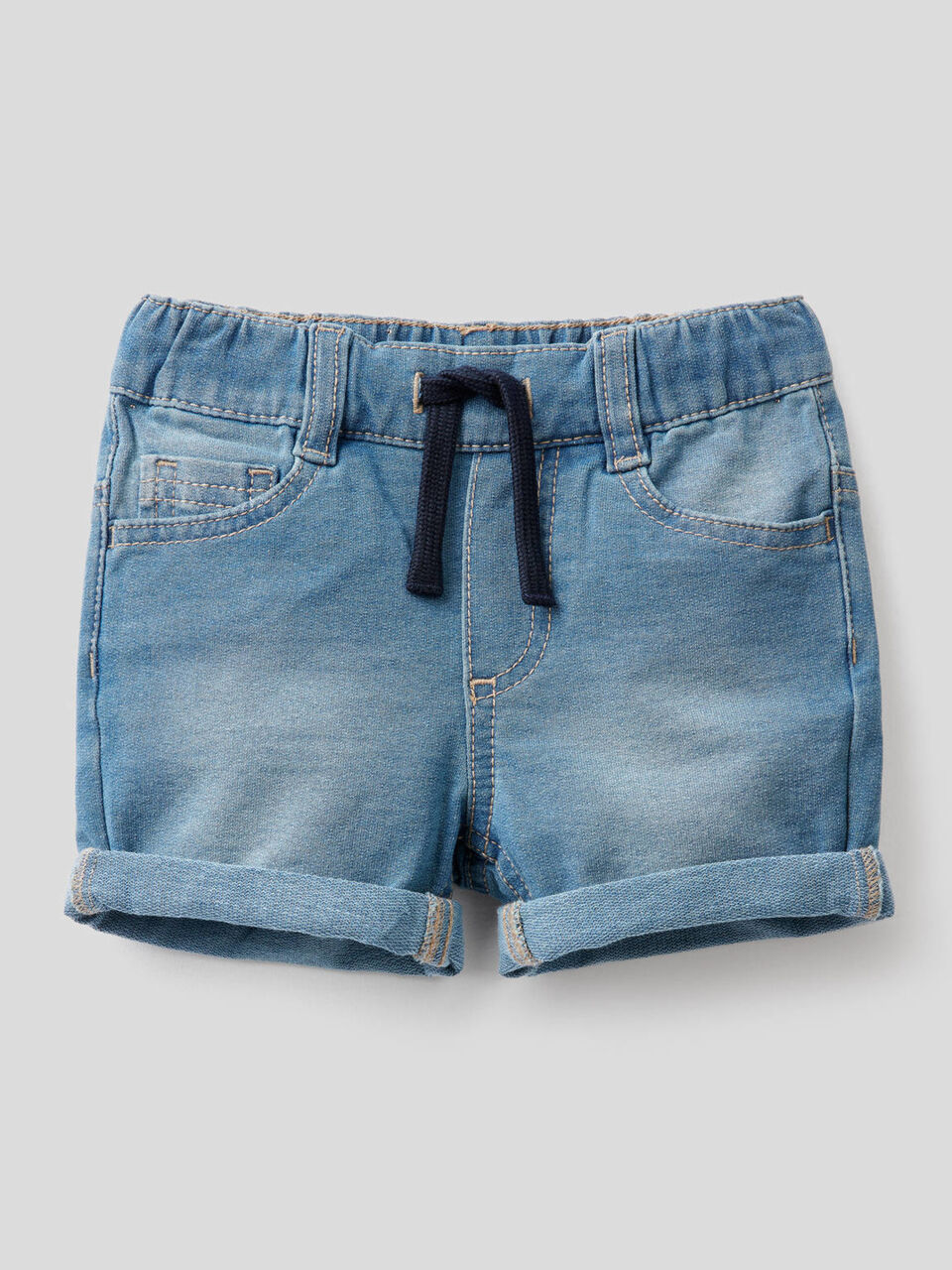 Denim look sweat shorts image number null