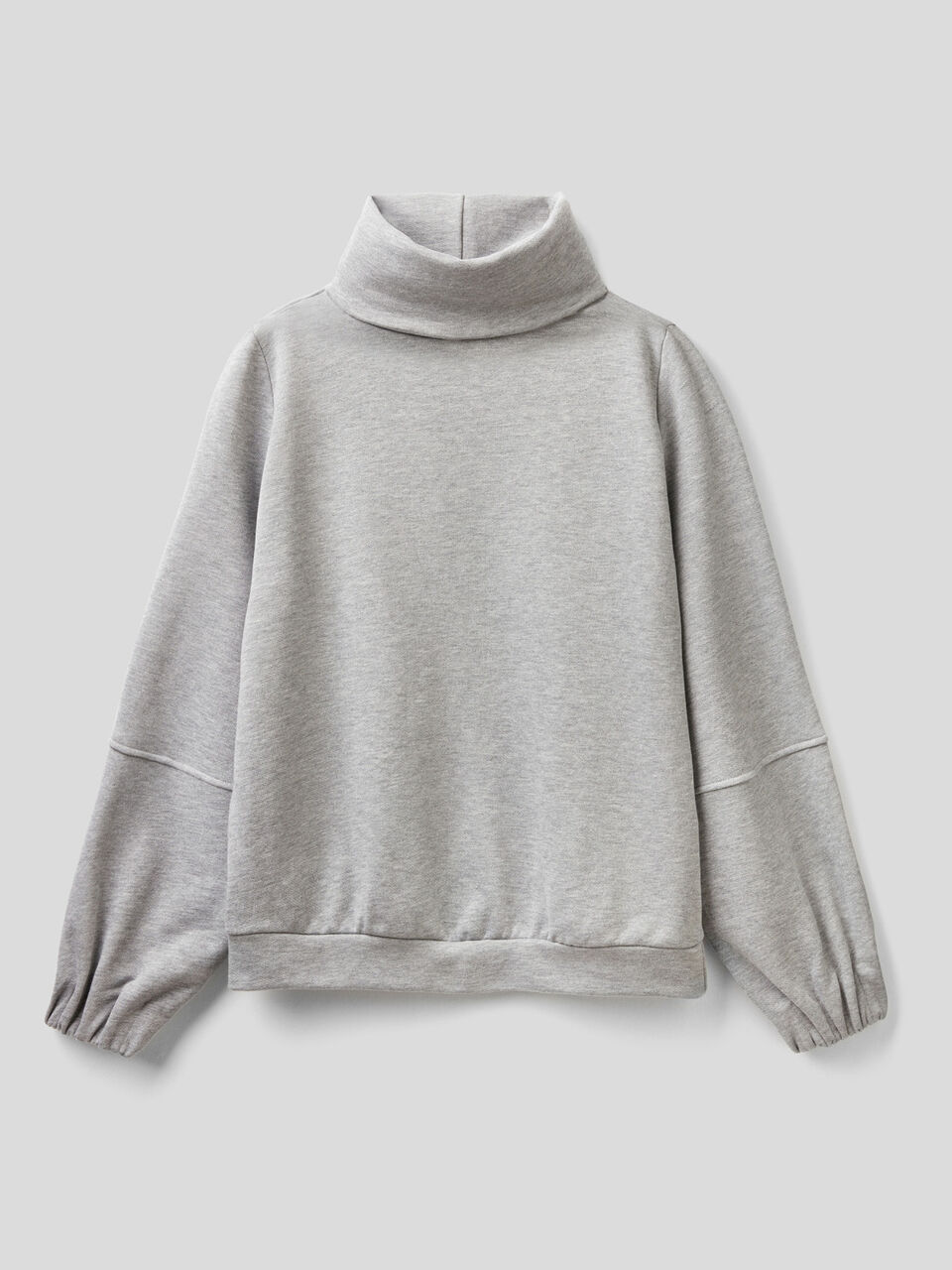 Sweatshirt with high neck and puff sleeve image number 1