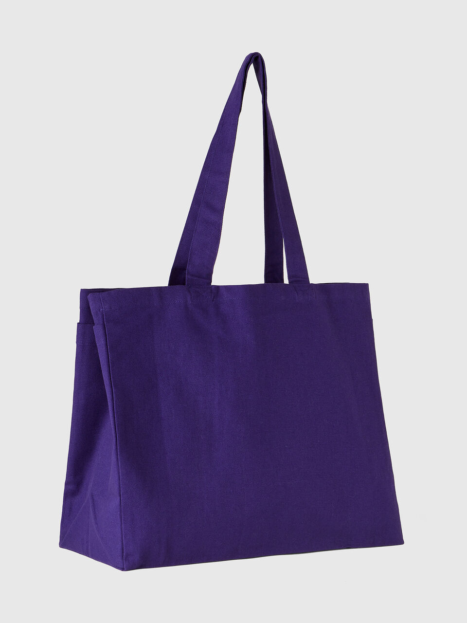 Blue tote bag in pure cotton image number 2