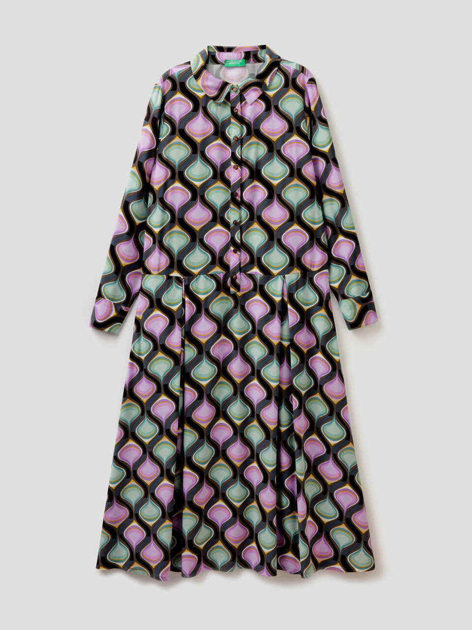 Long pattern print dress image number 1