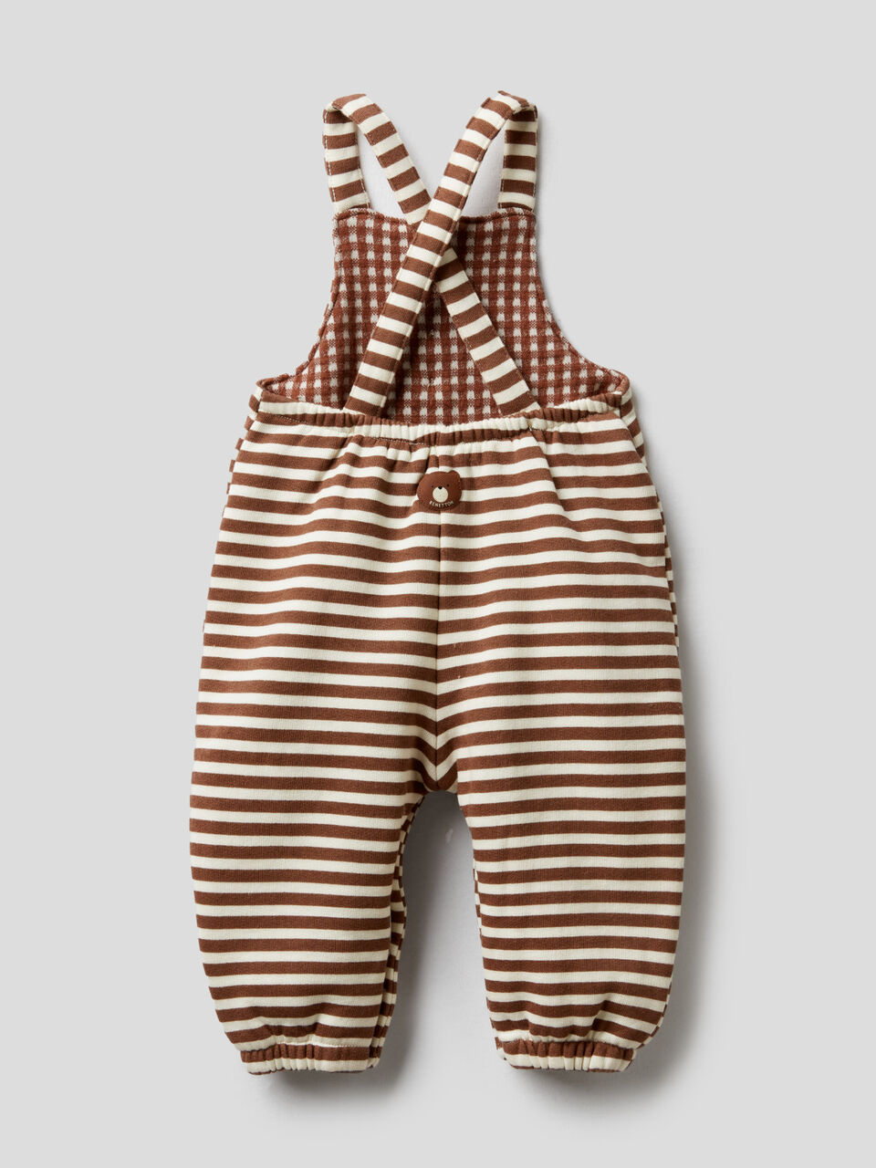 Striped sweat fabric dungarees image number 2