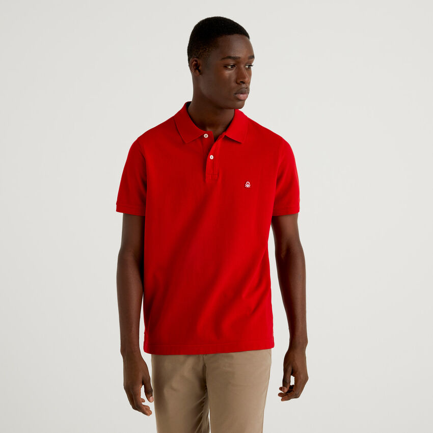 Red regular fit polo