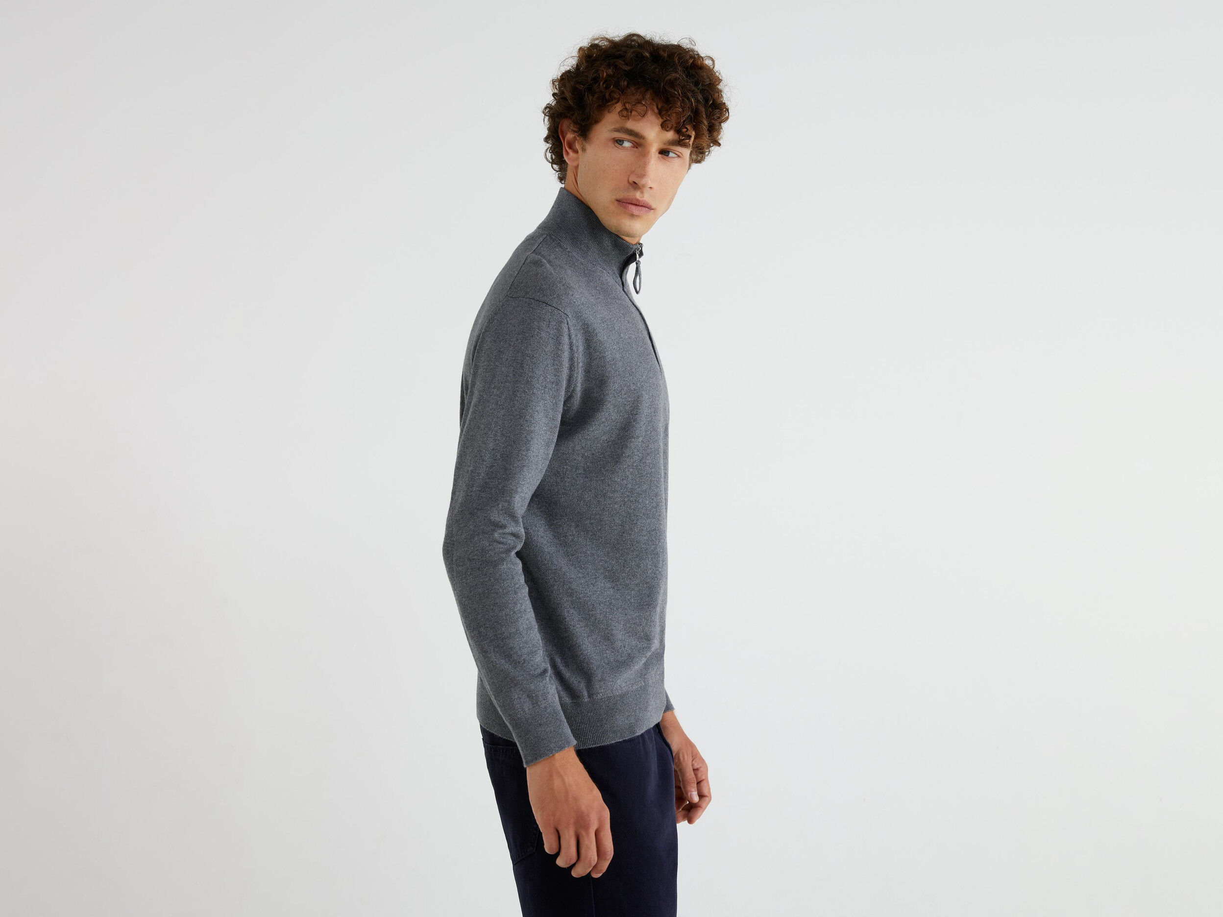 turtle neck jumper with zip