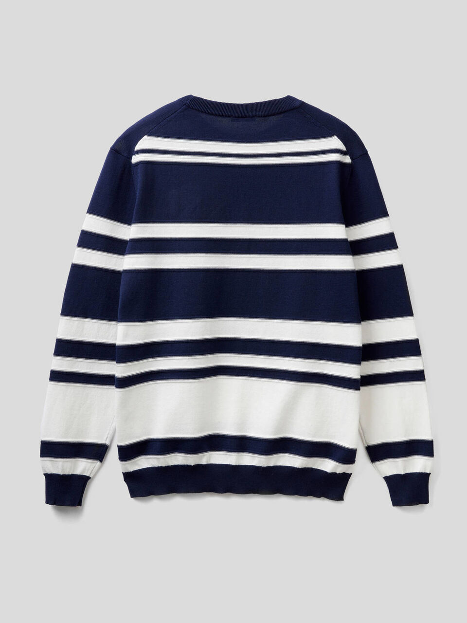 Striped sweater in pure cotton image number null