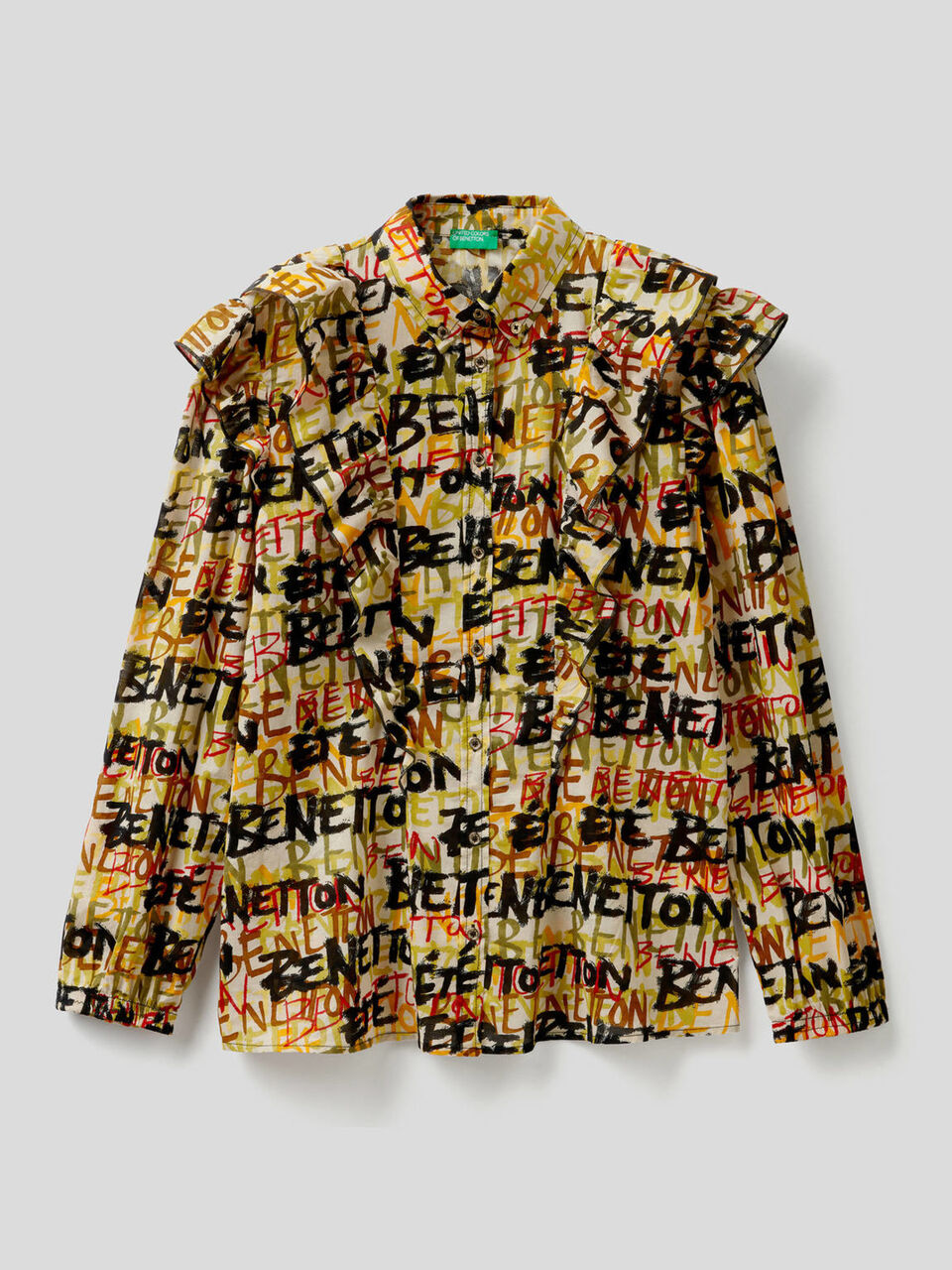 Printed shirt with frill image number null
