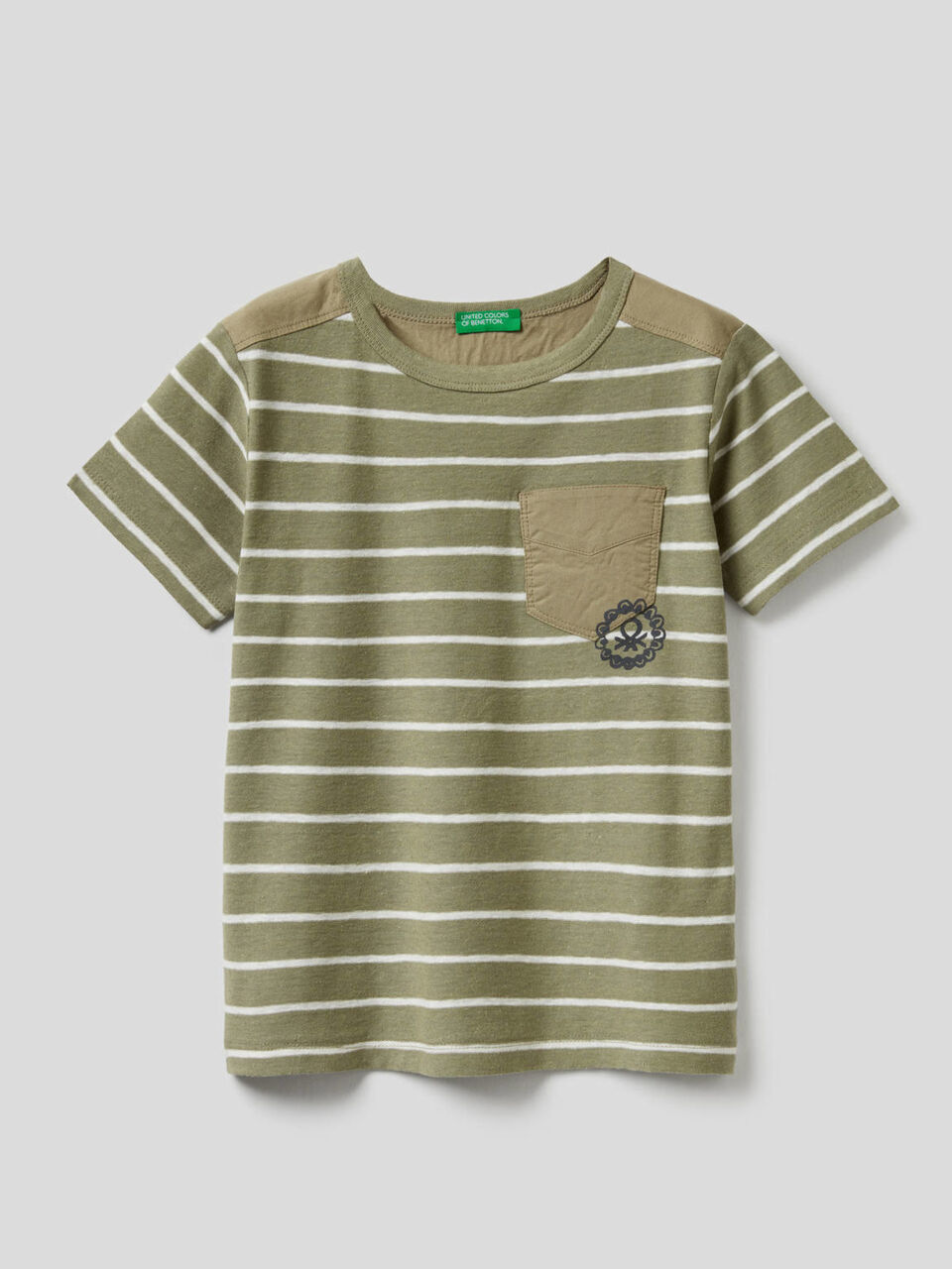 Striped t-shirt in linen blend cotton image number null