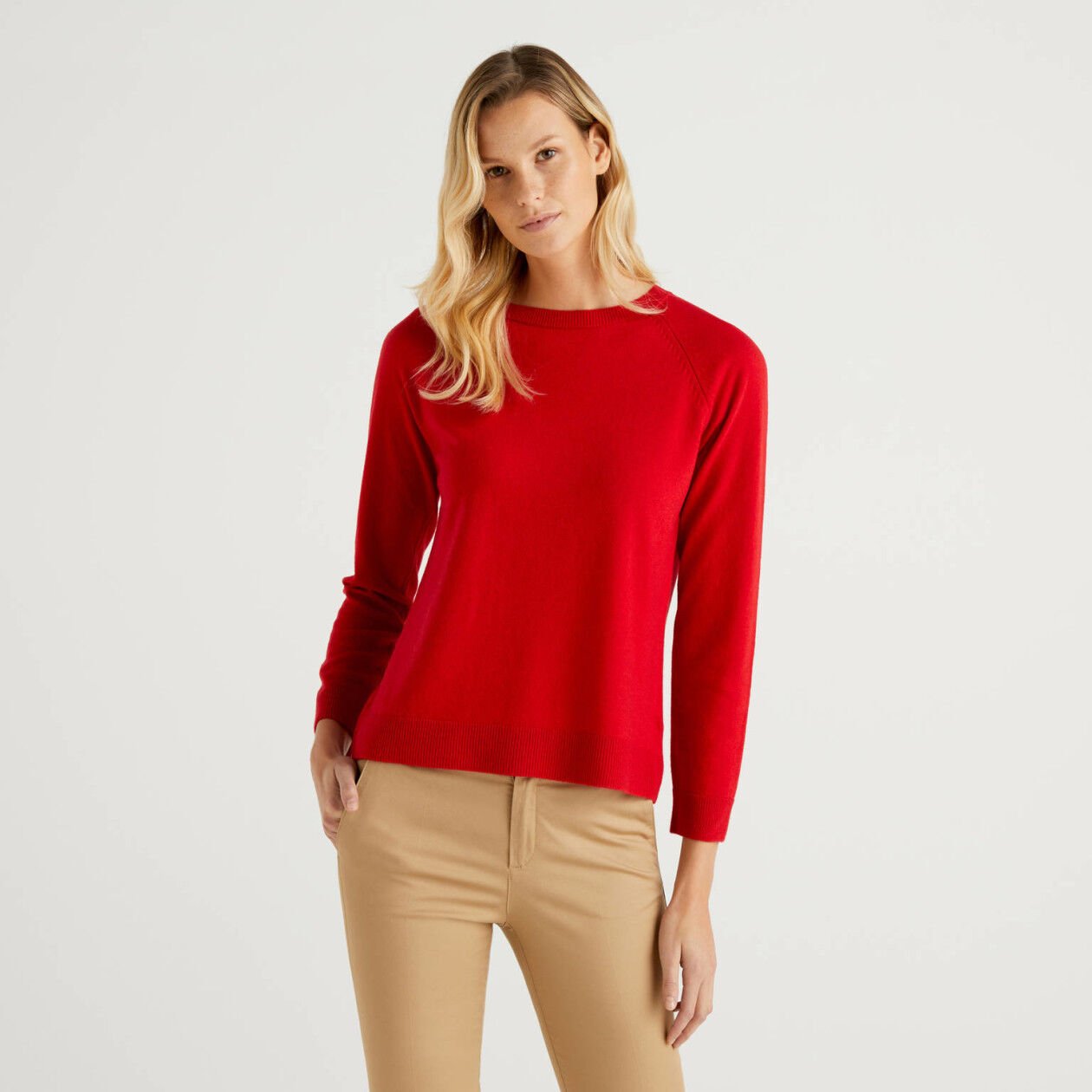 Red cashmere sweater womens