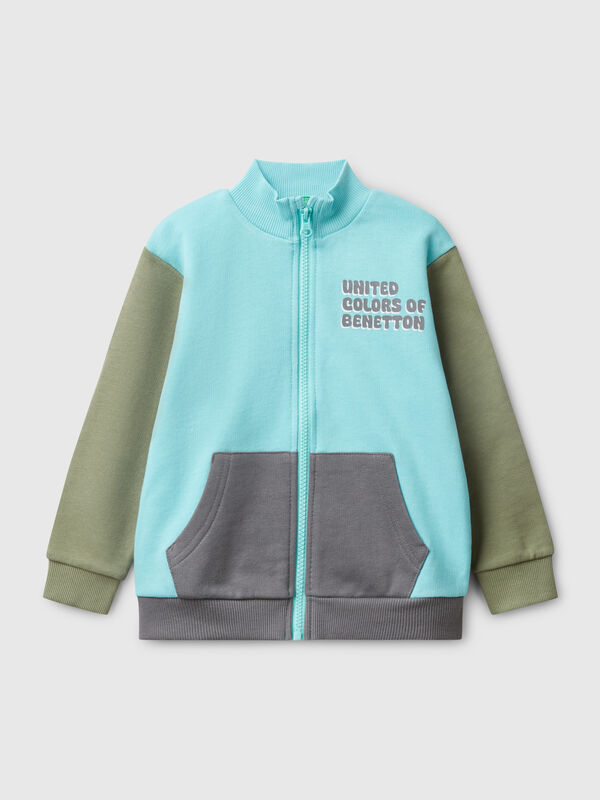 Sweatshirt in cotton with zip Junior Boy