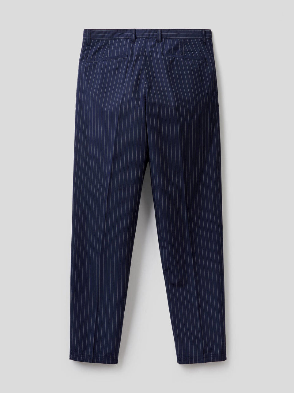 Pinstripe trousers in pure cotton image number null